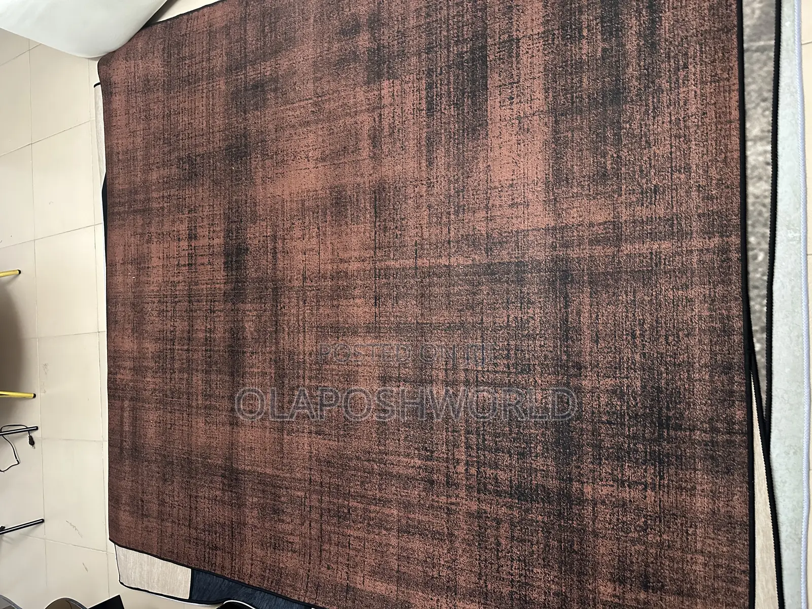 Brownish Plain Velvet Center Rug