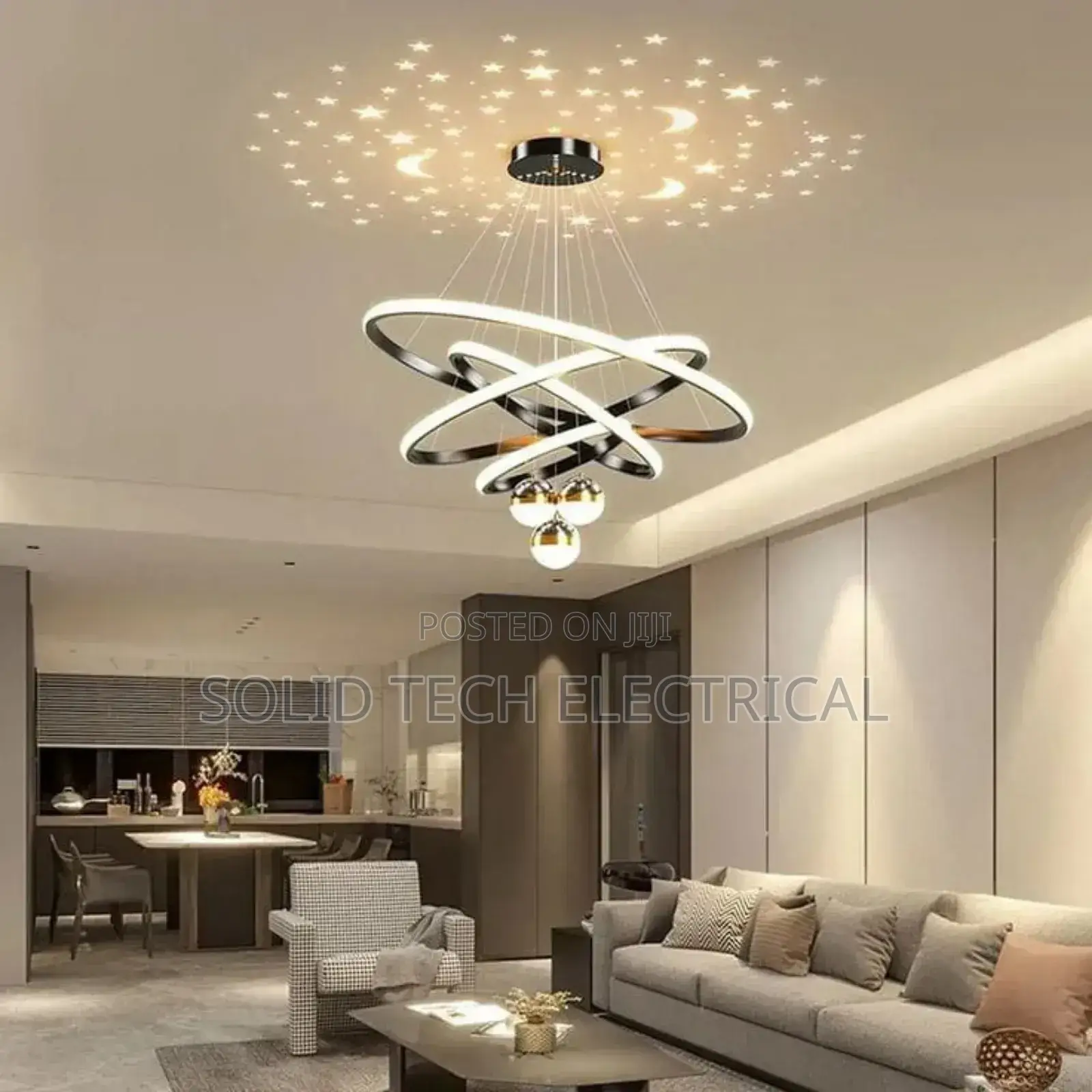 Led Chandelier With Star Reflexion