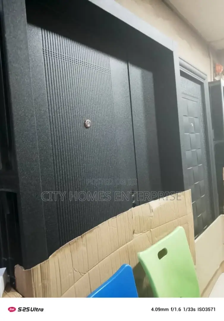 1200mmx2100mm Affordable Security Black Steel Black Doors