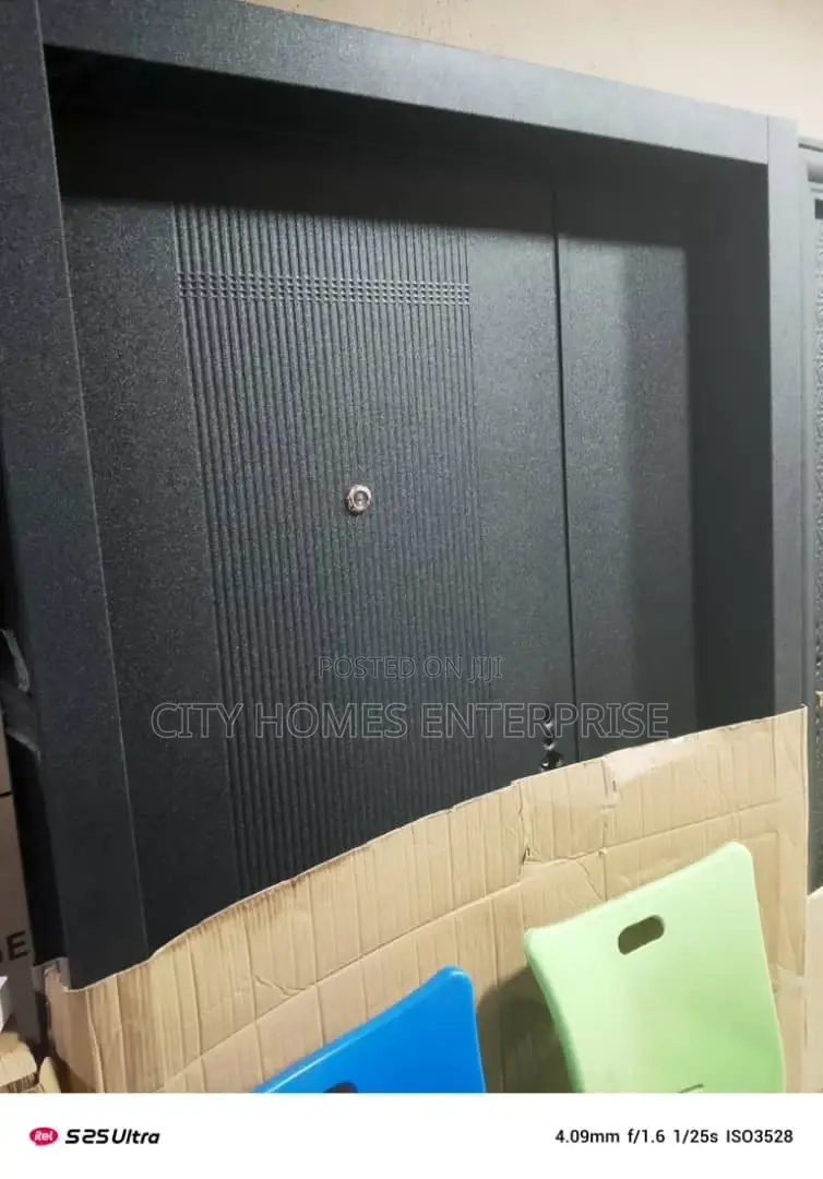 1200mmx2100mm Affordable Security Black Steel Black Doors