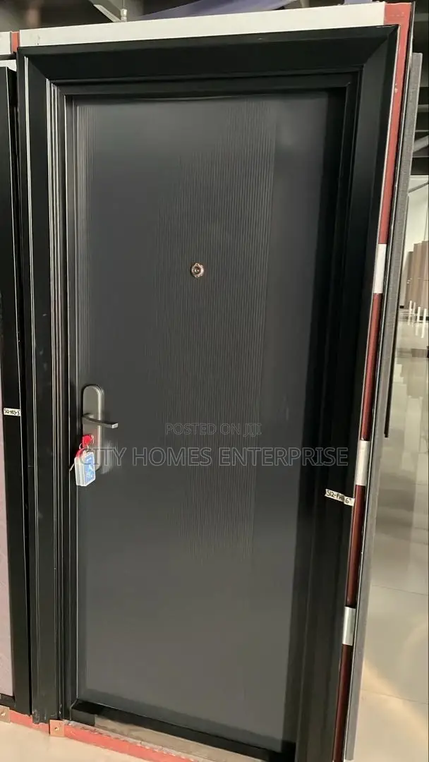 3ft X 7ft Room Kitchen Office Store Black Simple Steel Doors