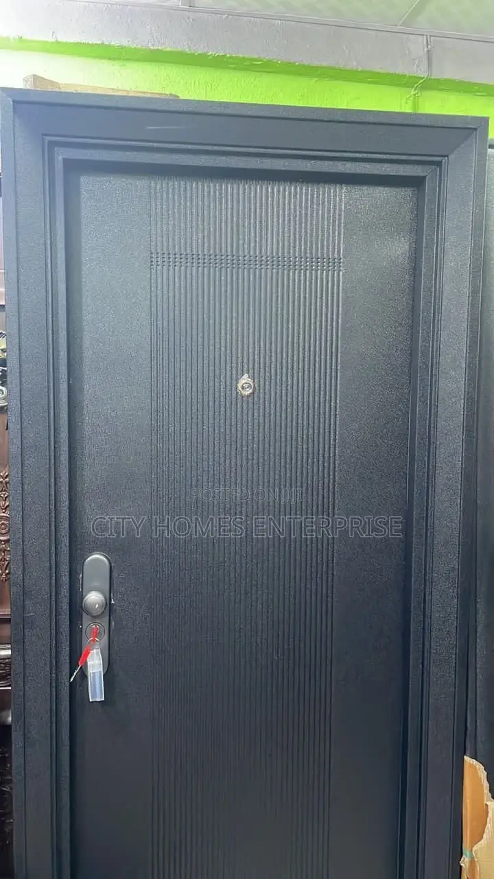 3ft X 7ft Room Kitchen Office Store Black Simple Steel Doors