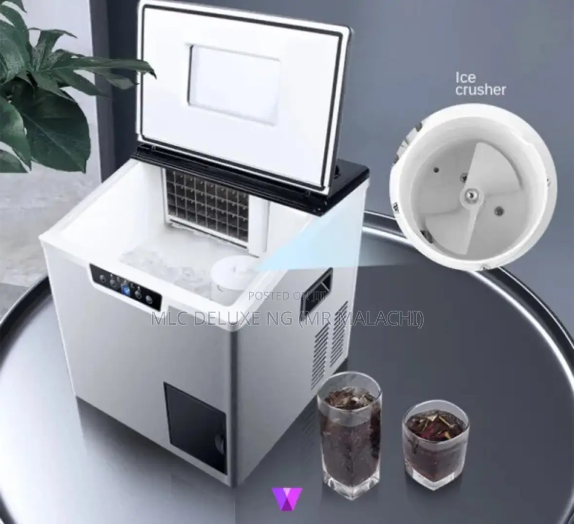 32 Cubes Table Top Ice Cube Maker With Ice Crusher(32 Cubes)
