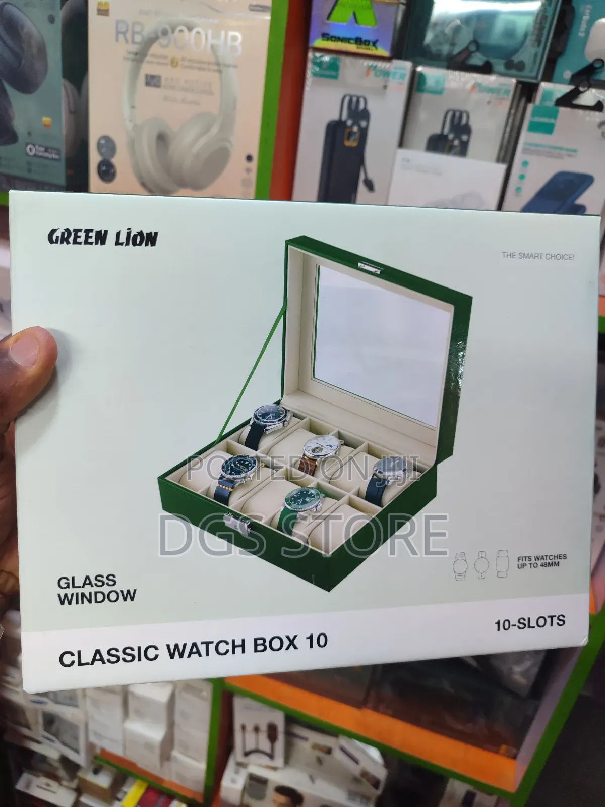 Green Lion Glass Window Classic Watch Box 10