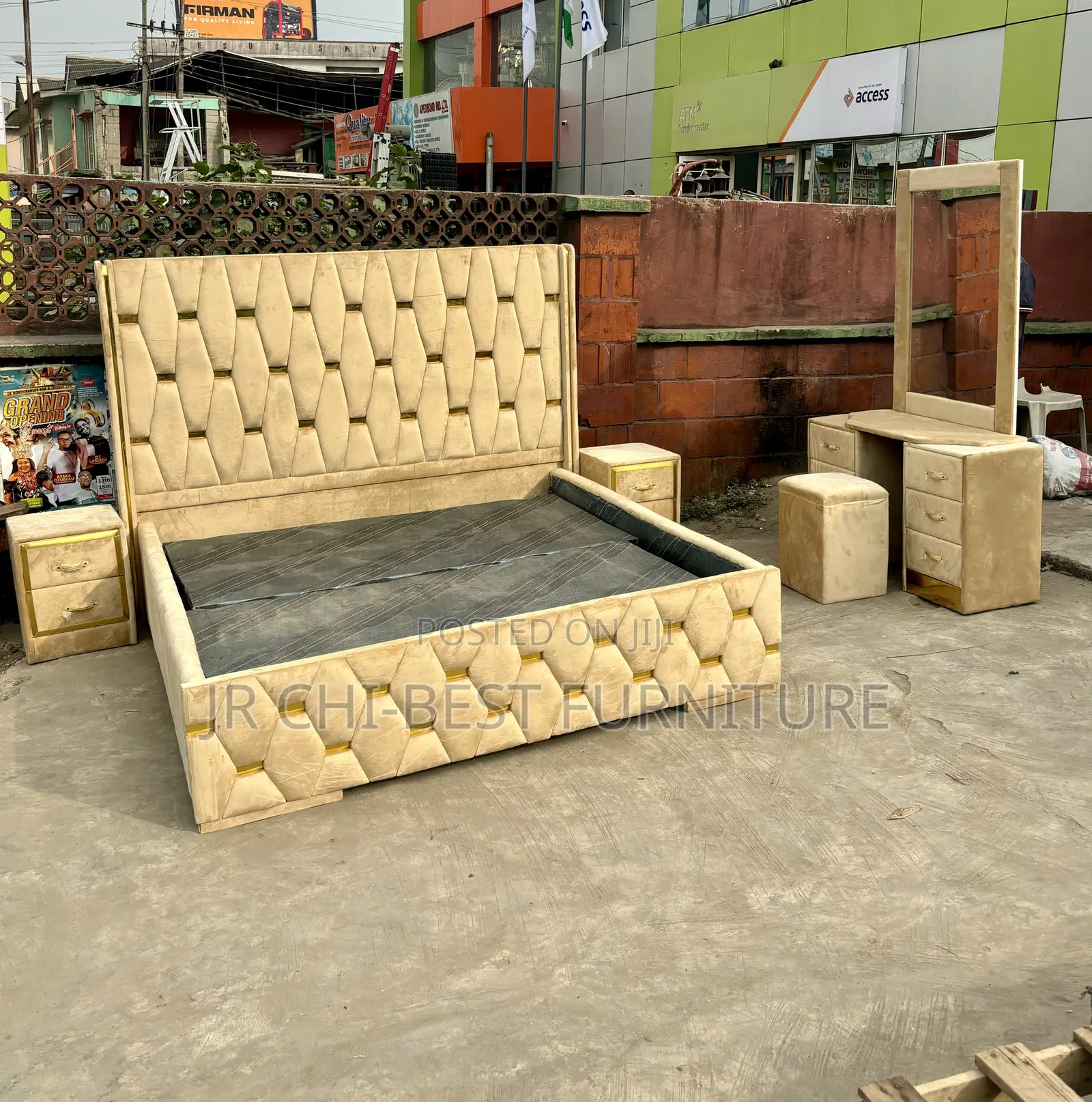 Well Crafted HDF Upholstery Padded 6 by 6 Bed Frame