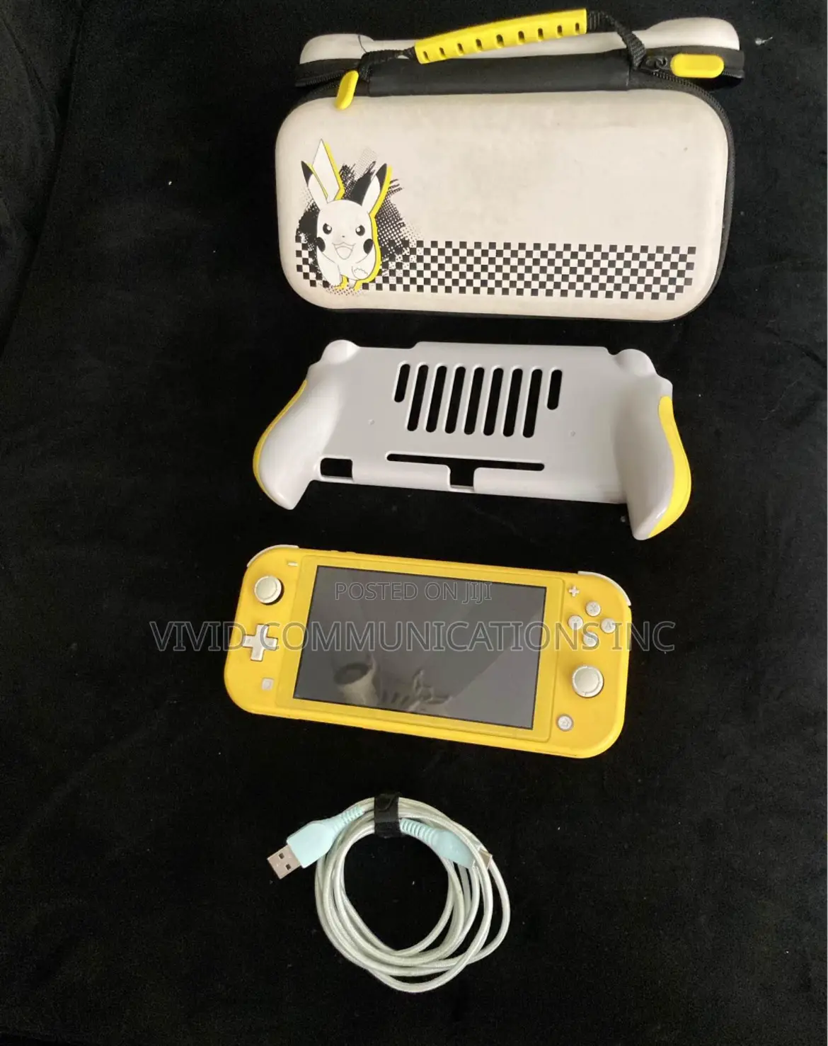 Yellow Nintendo Switch Lite - With Protective Case and Bag.