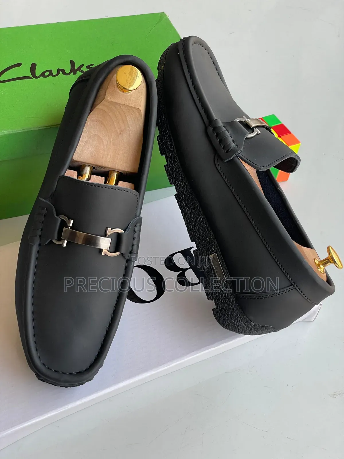 Men's Clarks Leather All Black Loafers