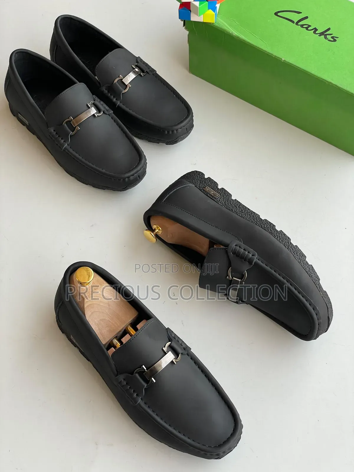 Men's Clarks Leather All Black Loafers