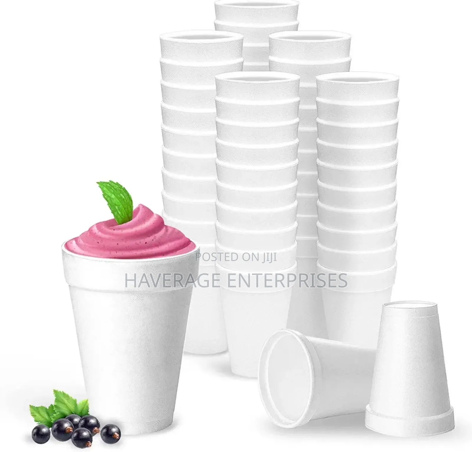 White 16oz Foam Cup Insulates Hot Cold Beverage 500pces