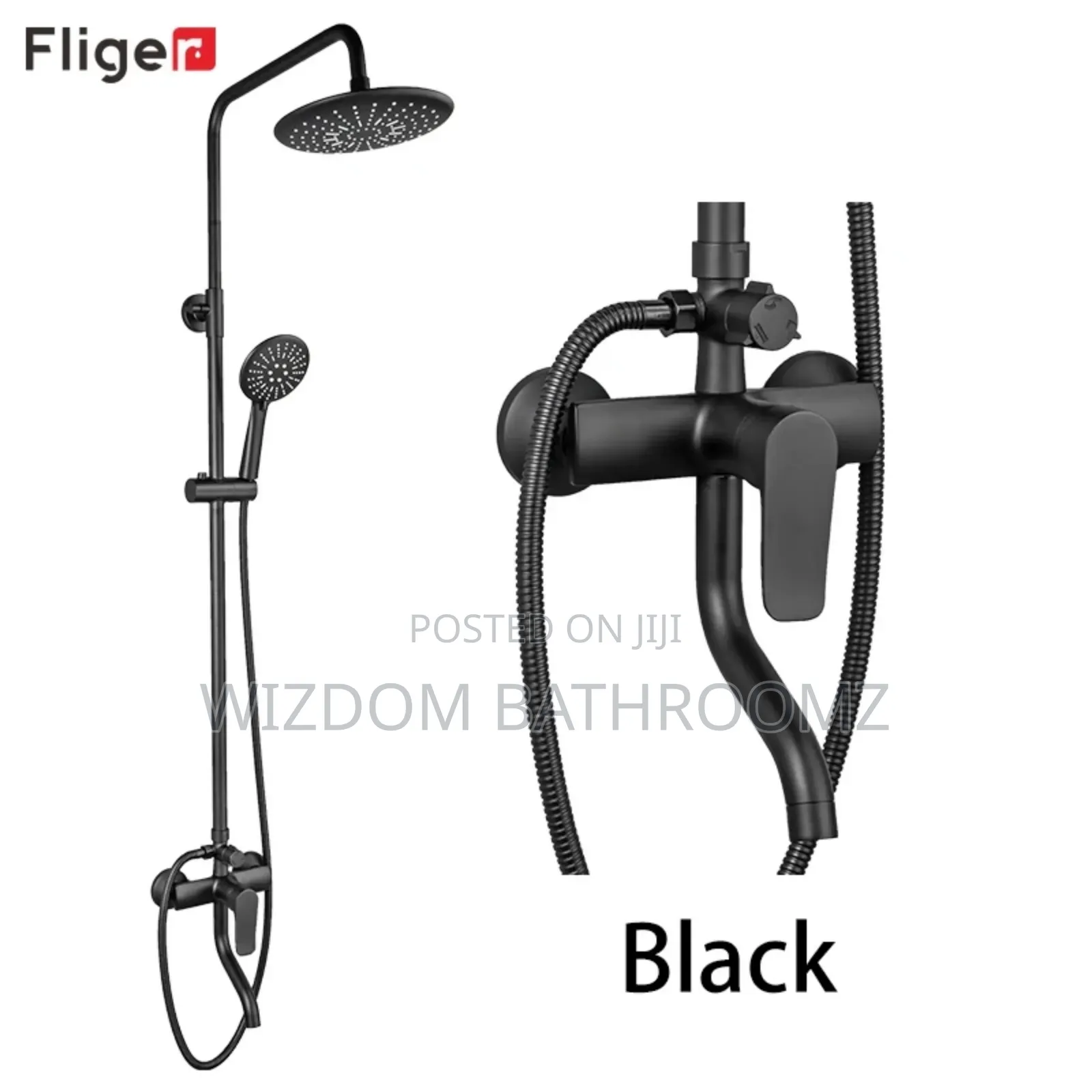 Black Shower Set