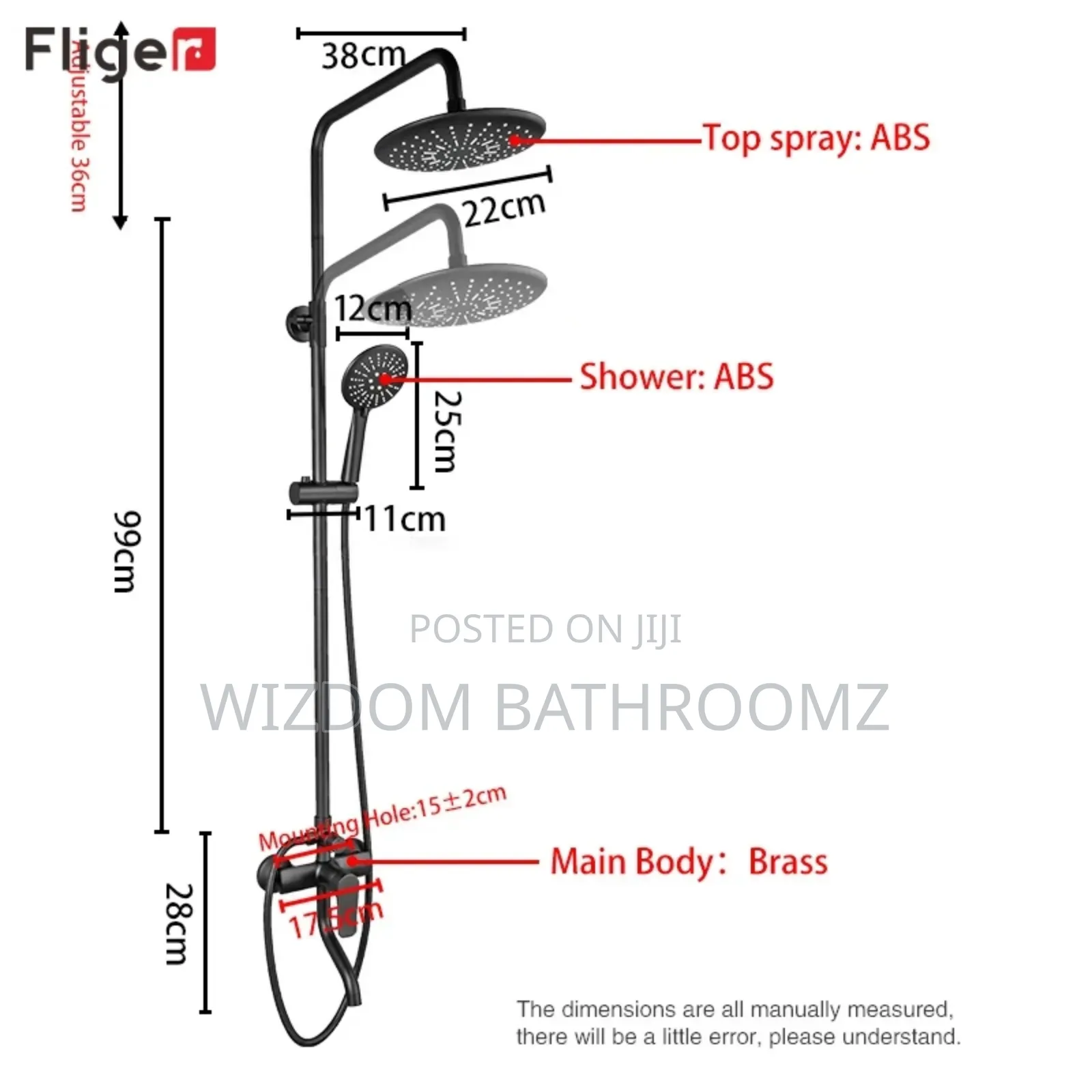 Black Shower Set