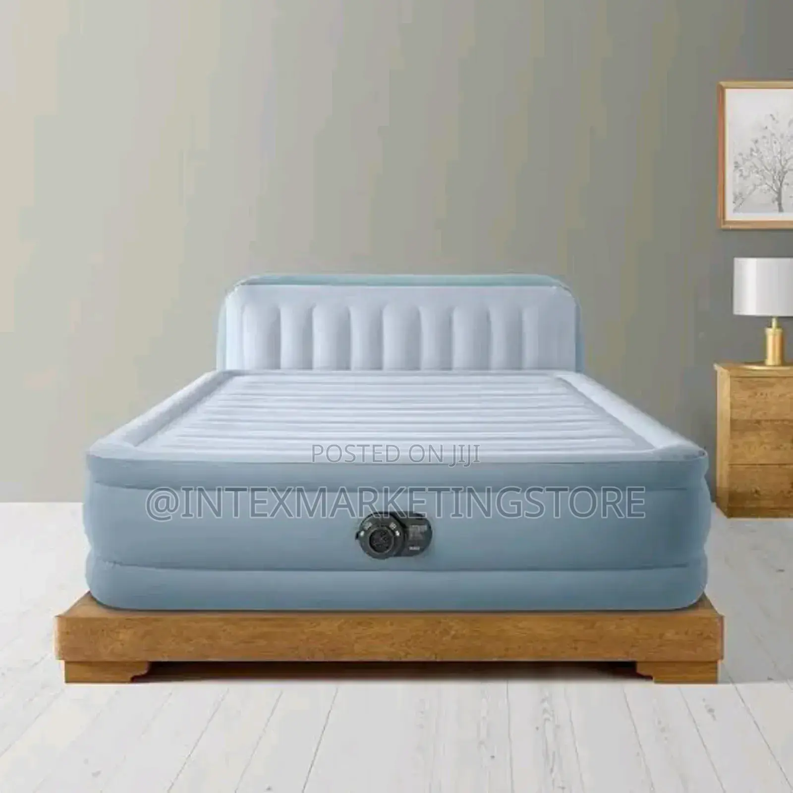 Intex Inflatable Queen Ultra Plush Headboard Airbed