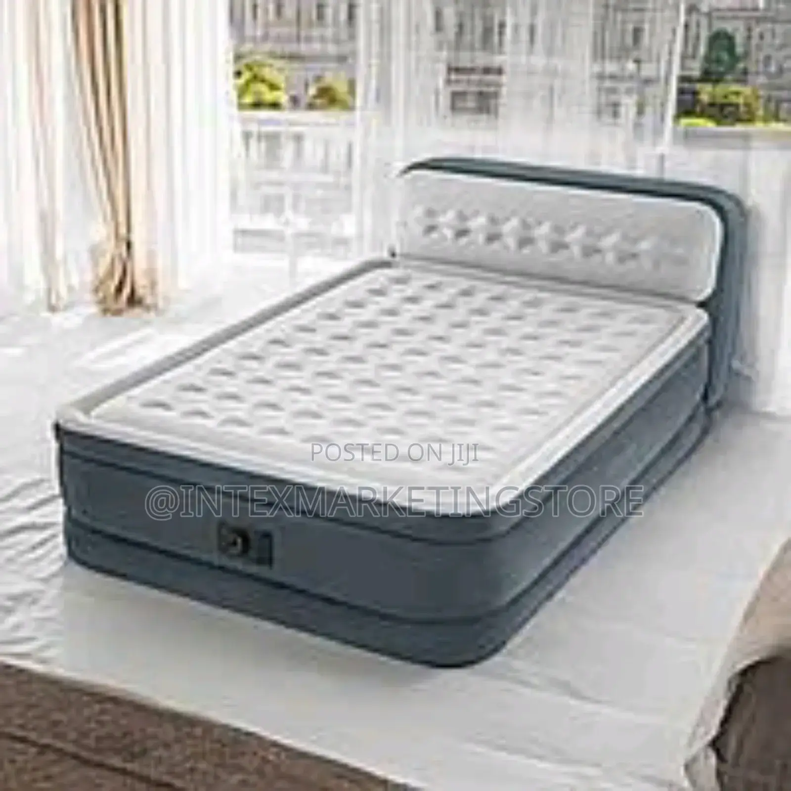 Intex Inflatable Queen Ultra Plush Headboard Airbed