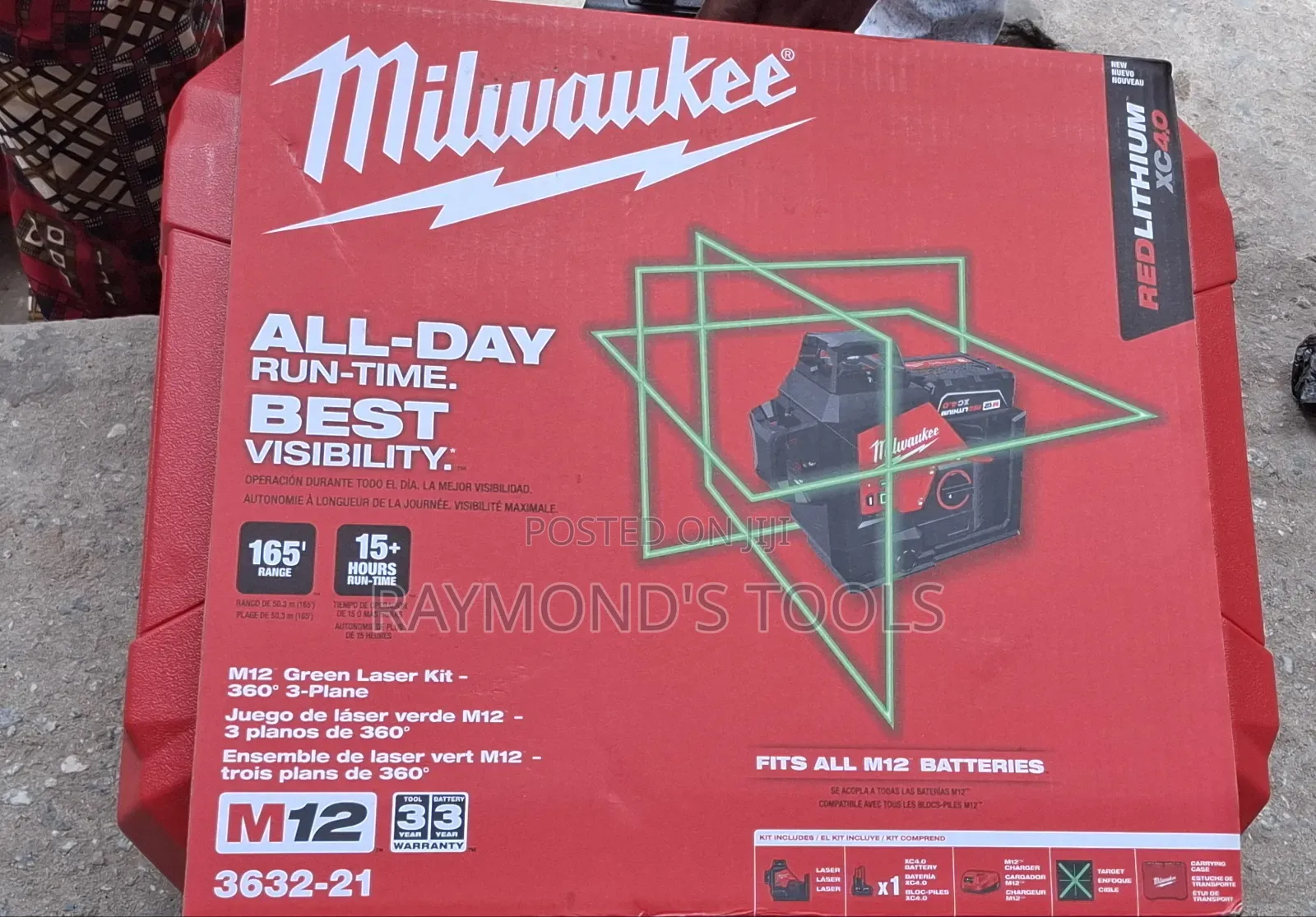 Milwankee M12, 12line Laser Level With 220v-240v Charger