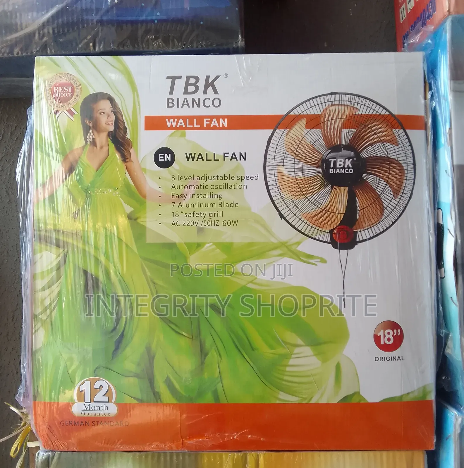 TBK Bianco Wall Fan 18inches
