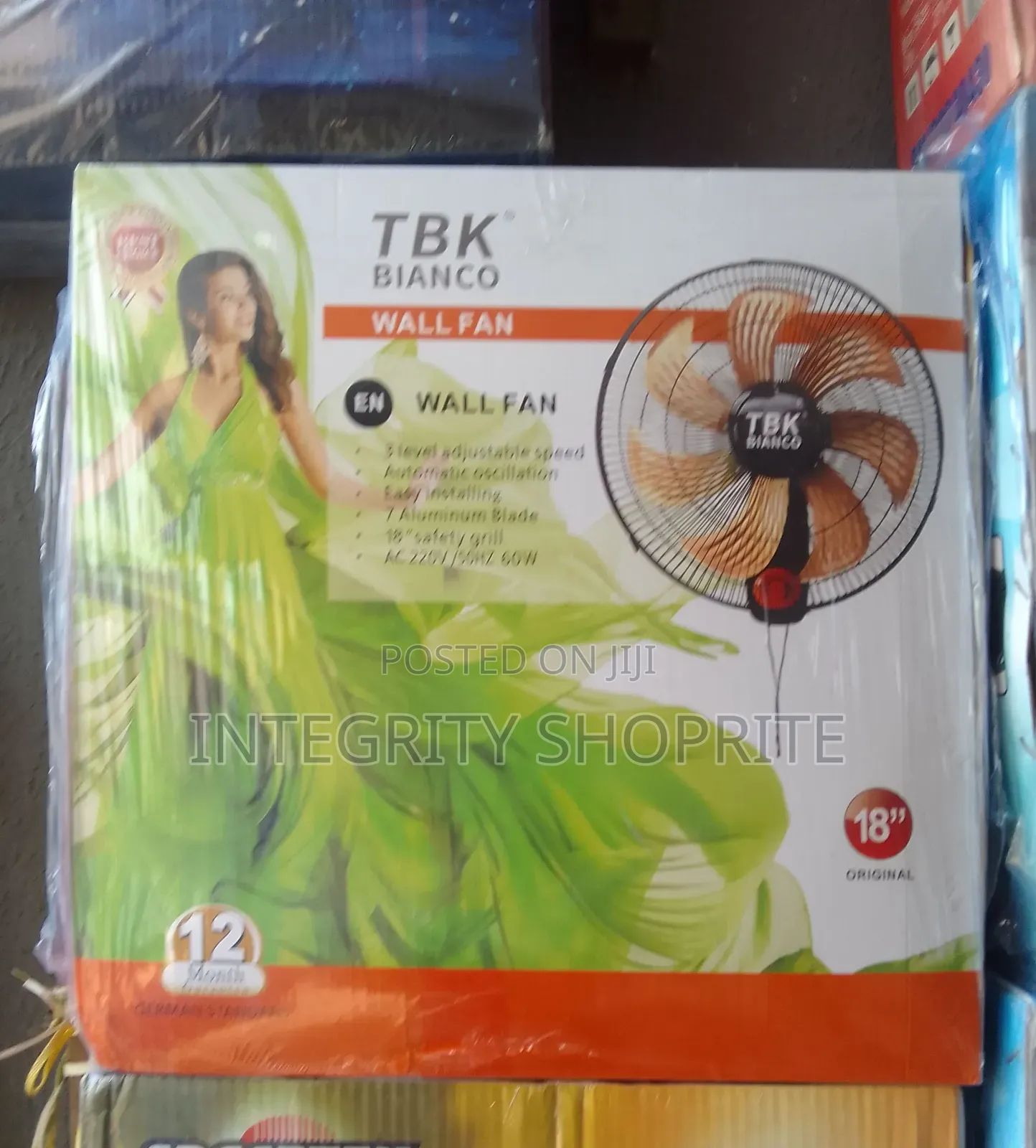 TBK Bianco Wall Fan 18inches