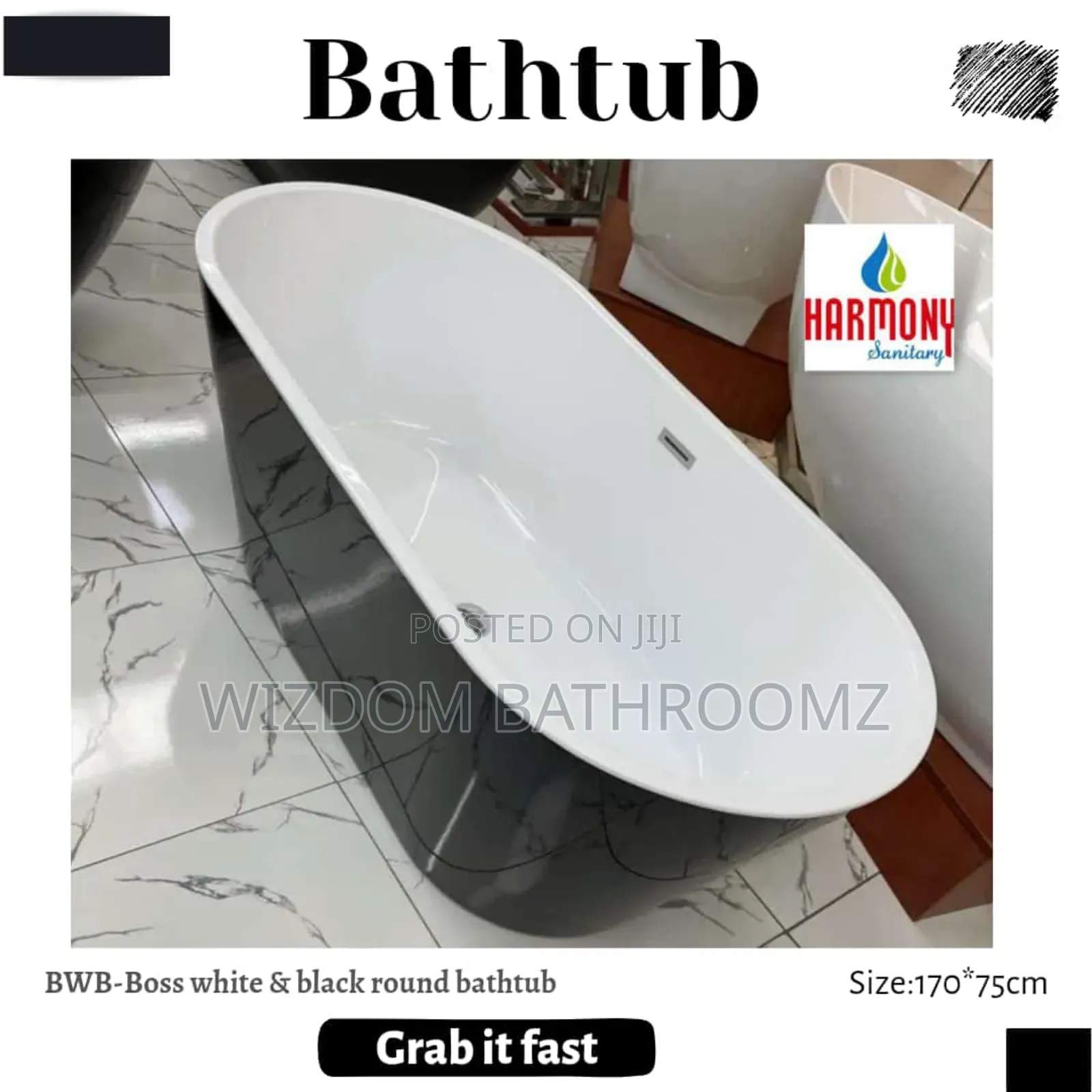 Black and White Luxury Bathtubs