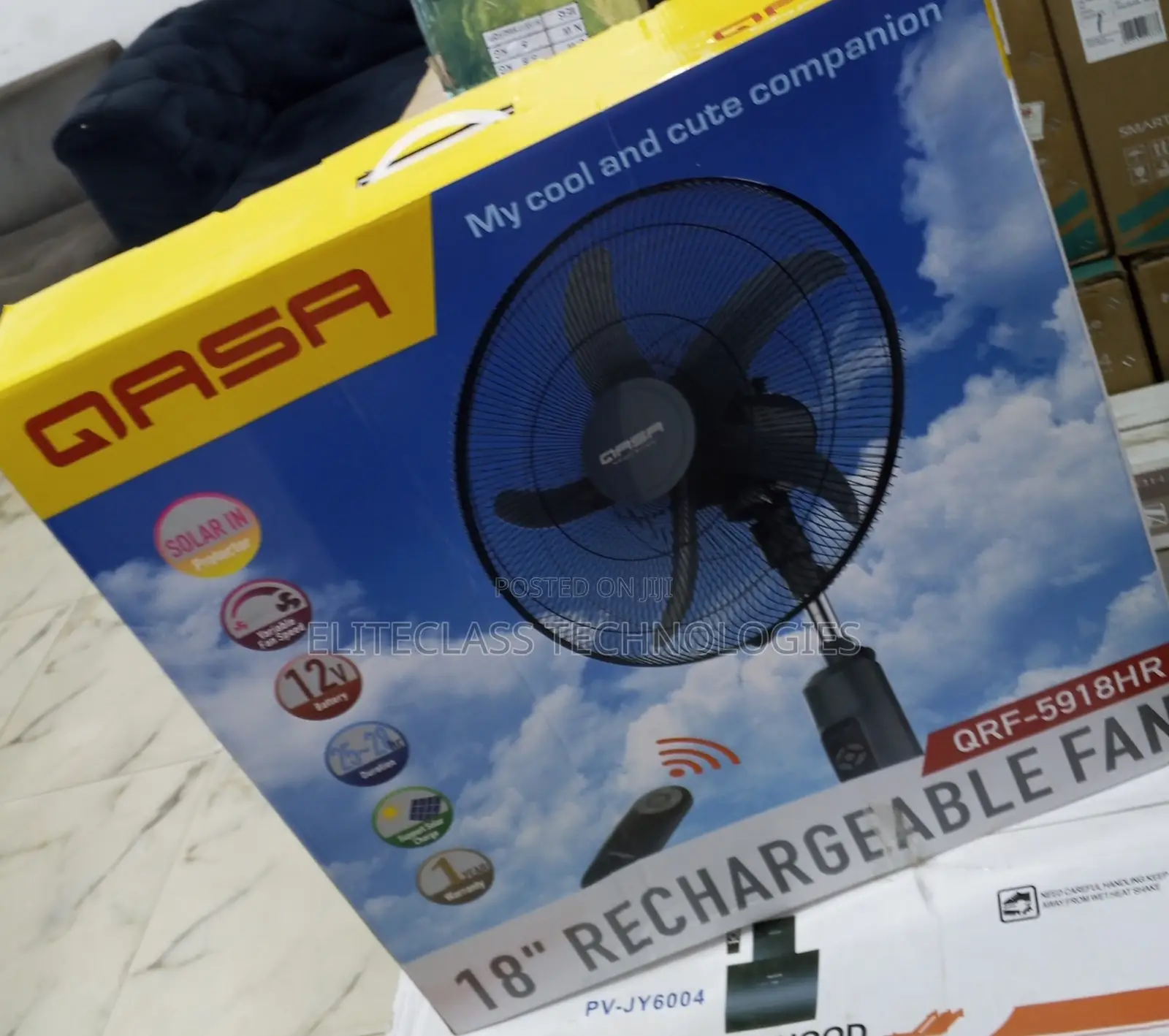Super Relaxing Qasa Rechargeable Standing Fan 18inches