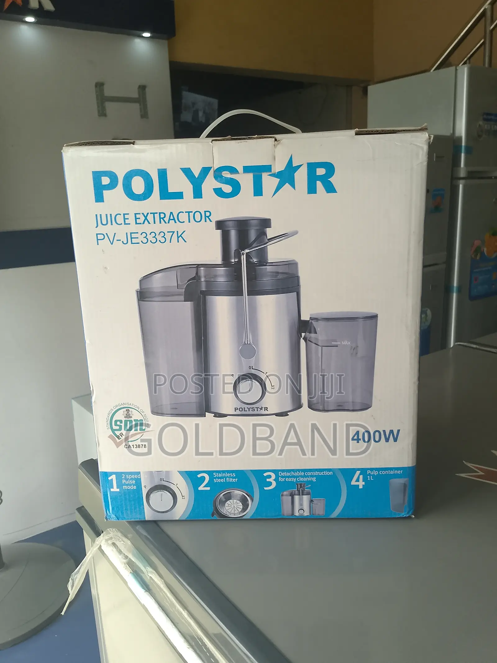Polystar 68mm Energy Saving Juice Extractor Pv-Je3337k