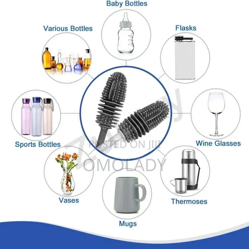 Long Hand Silicone Gel Cleaning Brush for Glass, Plastic Etc
