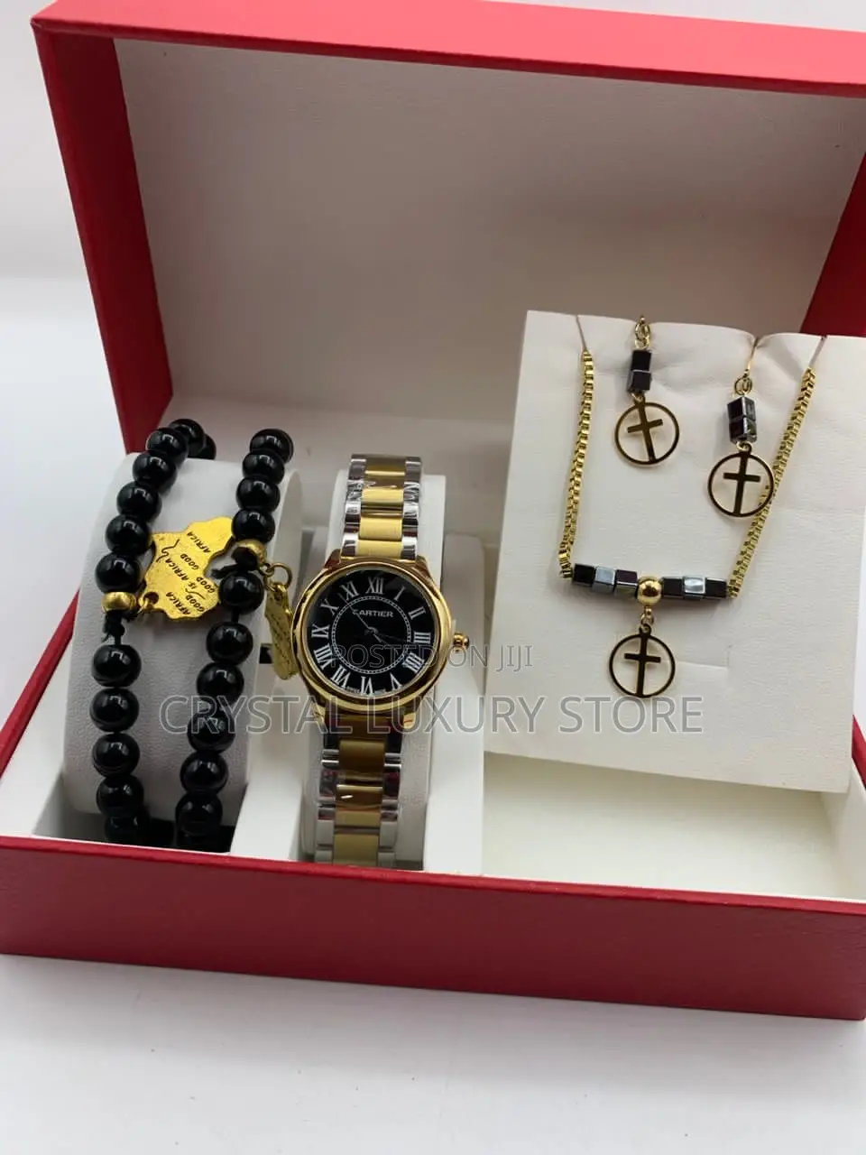 Cartier Quality Ladies Gift Set Wristwatch/Jewelries