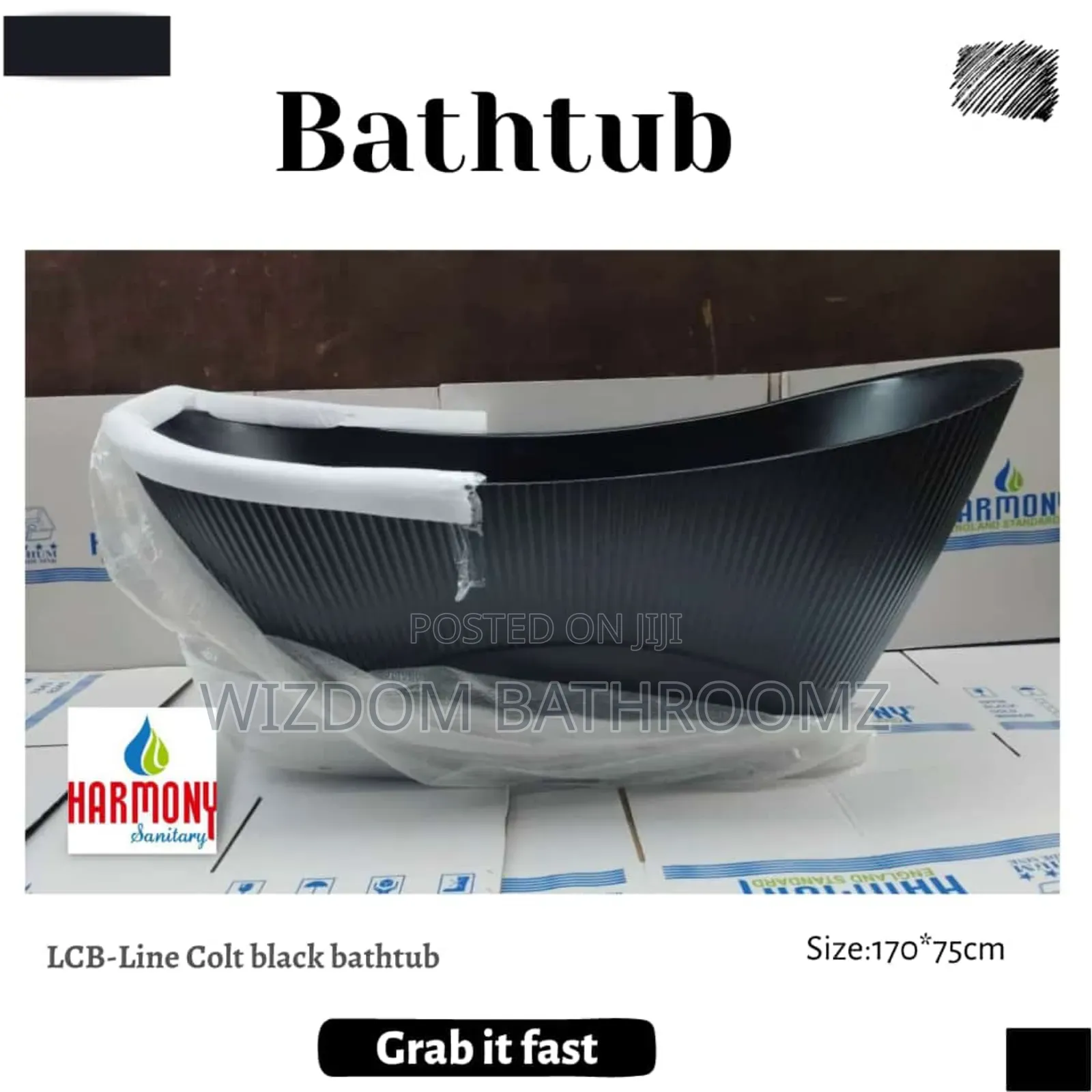 Black Luxury Bathtub