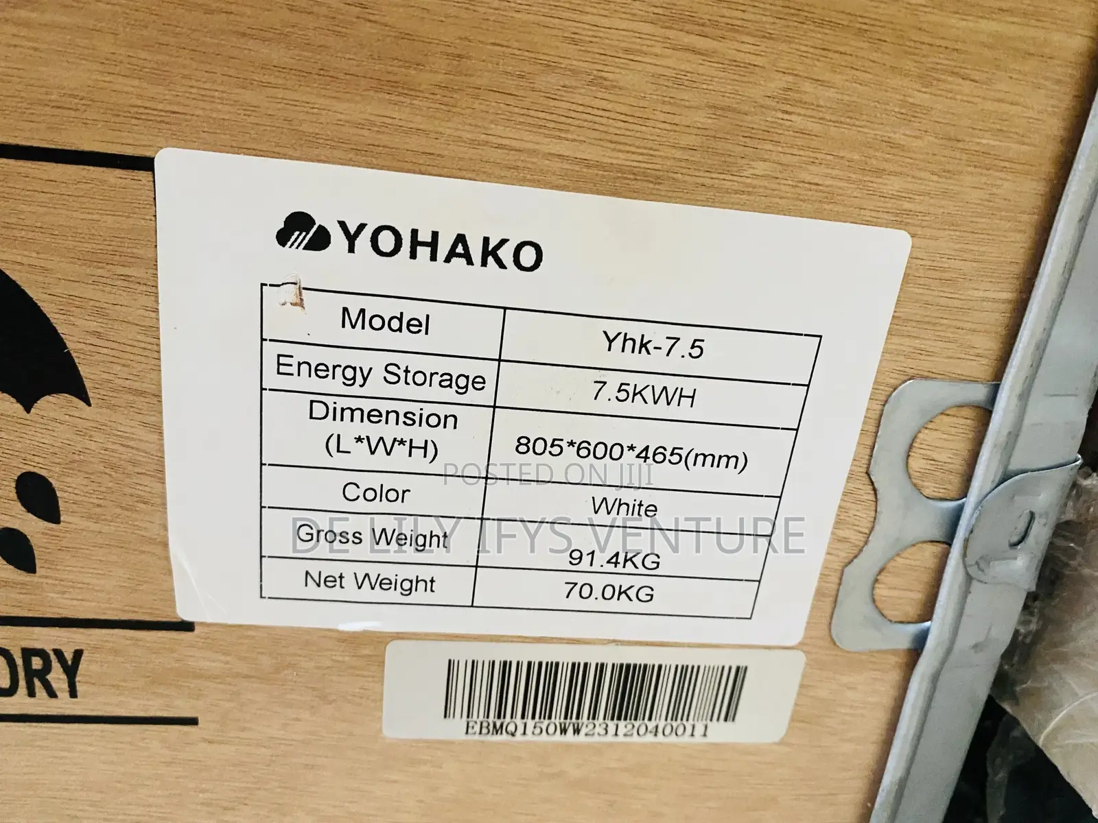 Yohako Lithium Battery 7.5kwh 48V