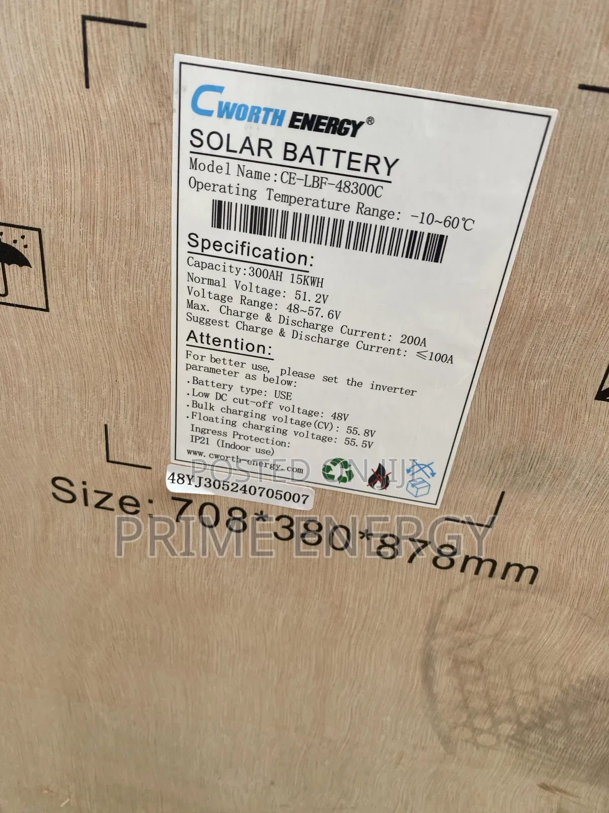 Cworth Energy 15kwh Lithium Battery.