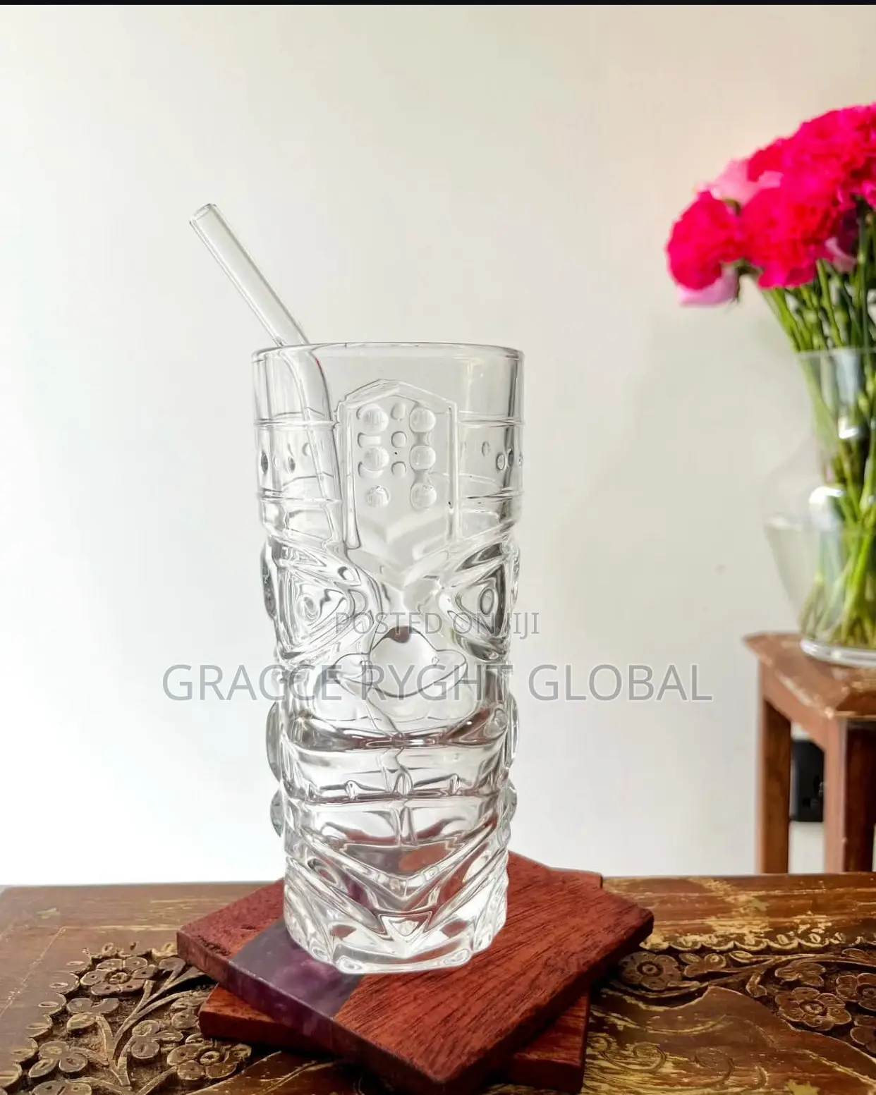 Glass Tiki Cup for Cocktails