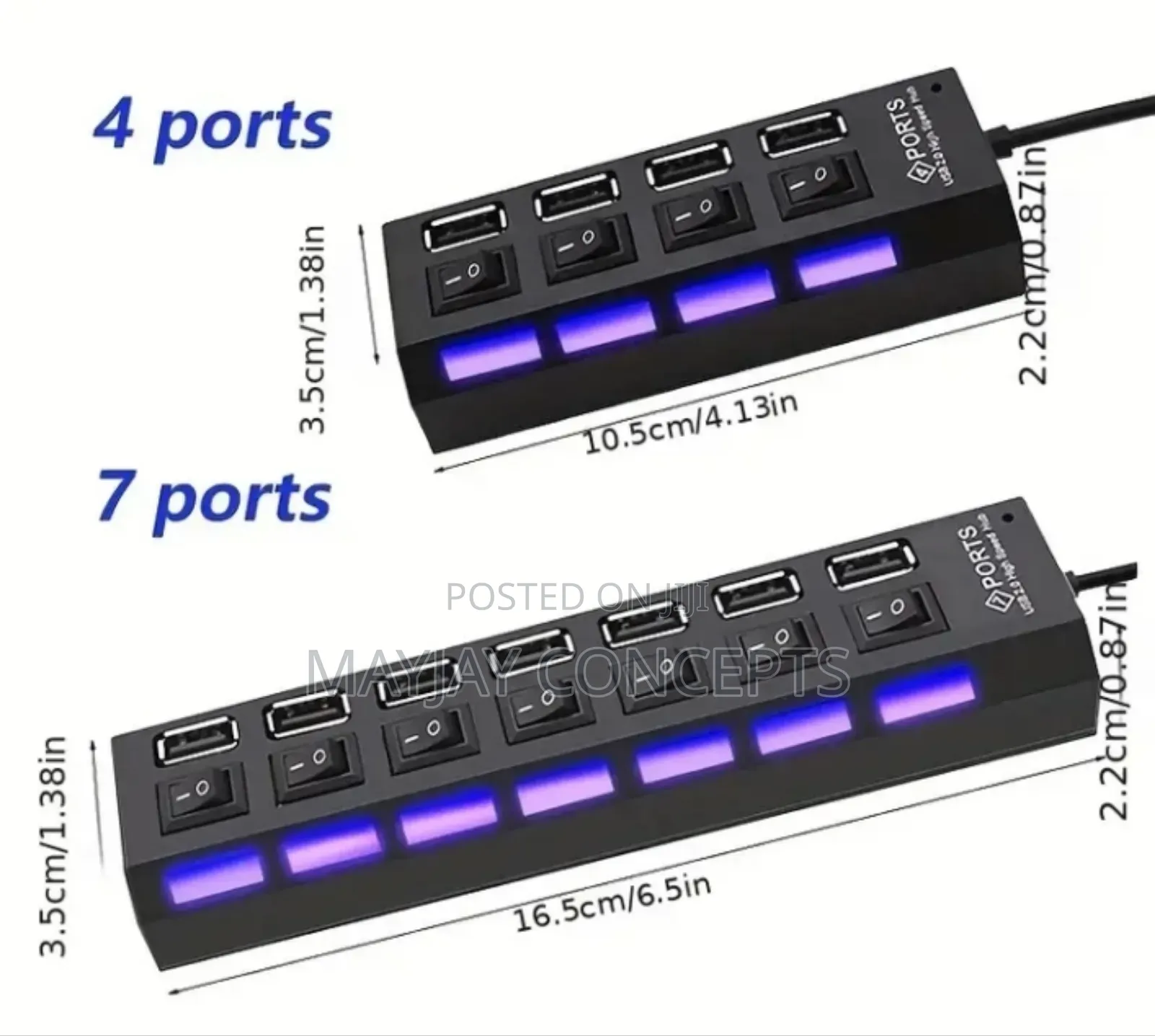 7ports USB 2.0 Hub With LED Indicators+5v Operating Voltage