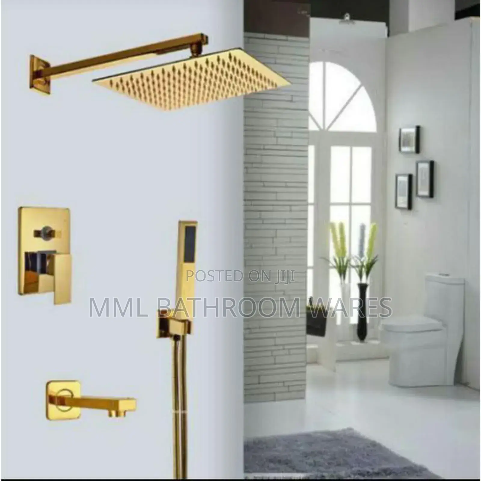 5 Ways Square Golden Concealed Shower