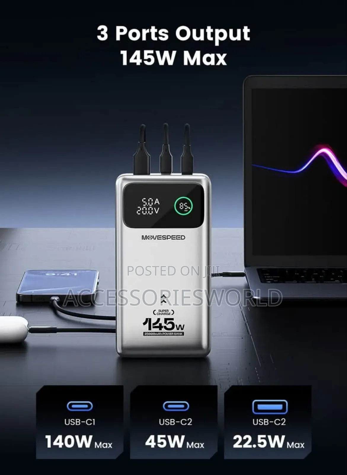 MOVESPEED M25pro 145W Power Bank 25000mah