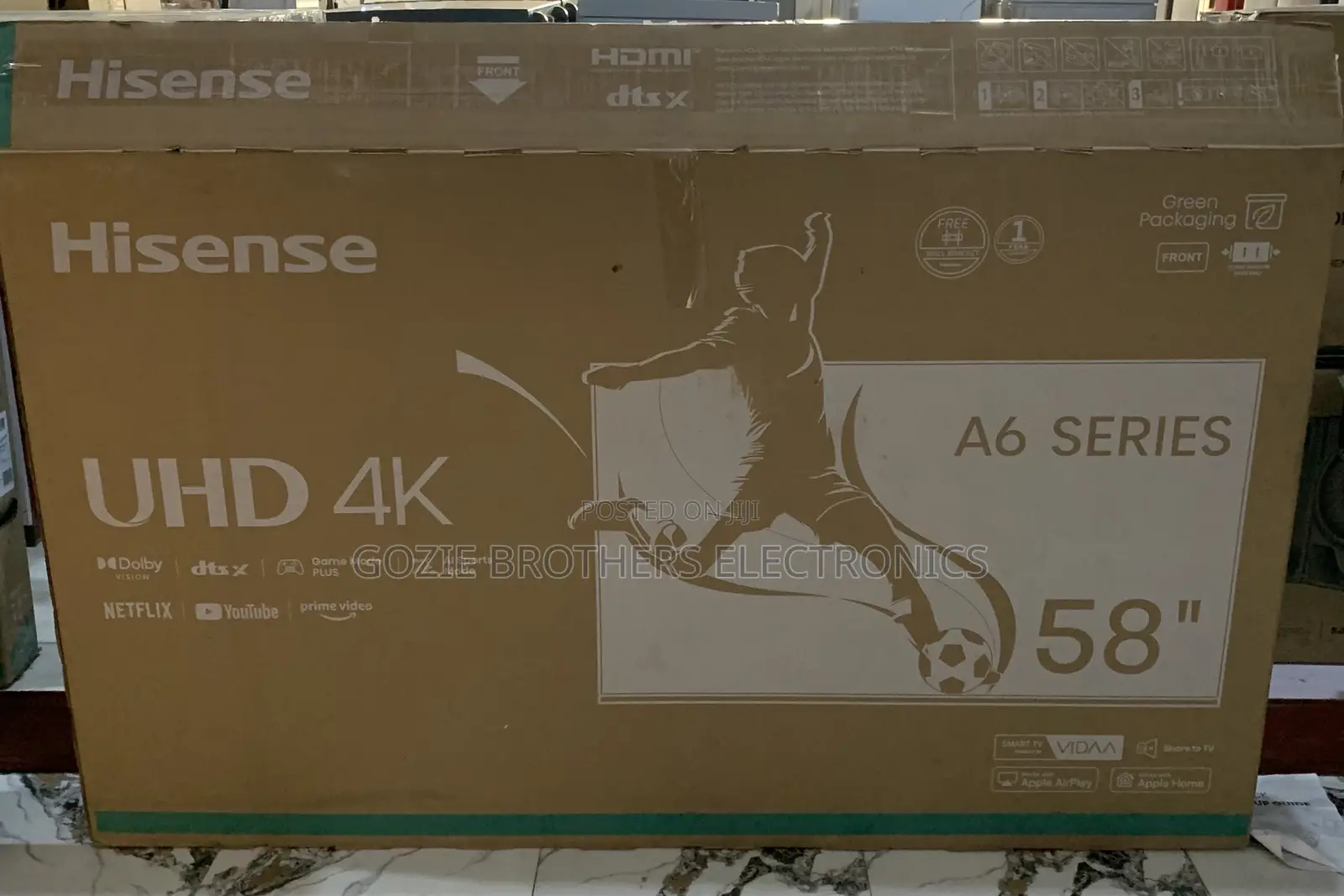 Hisense 58inches Uhd Smart Television A6 (Fouani Product)