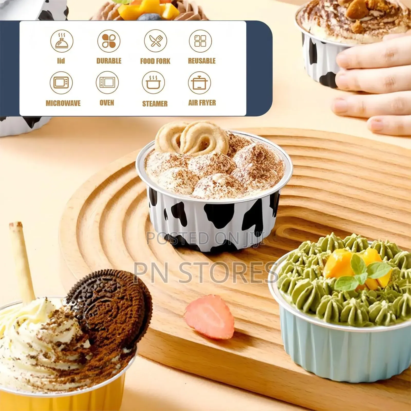 12pcs Easy Clean Baking Pans (Moin Moin and Pastries)