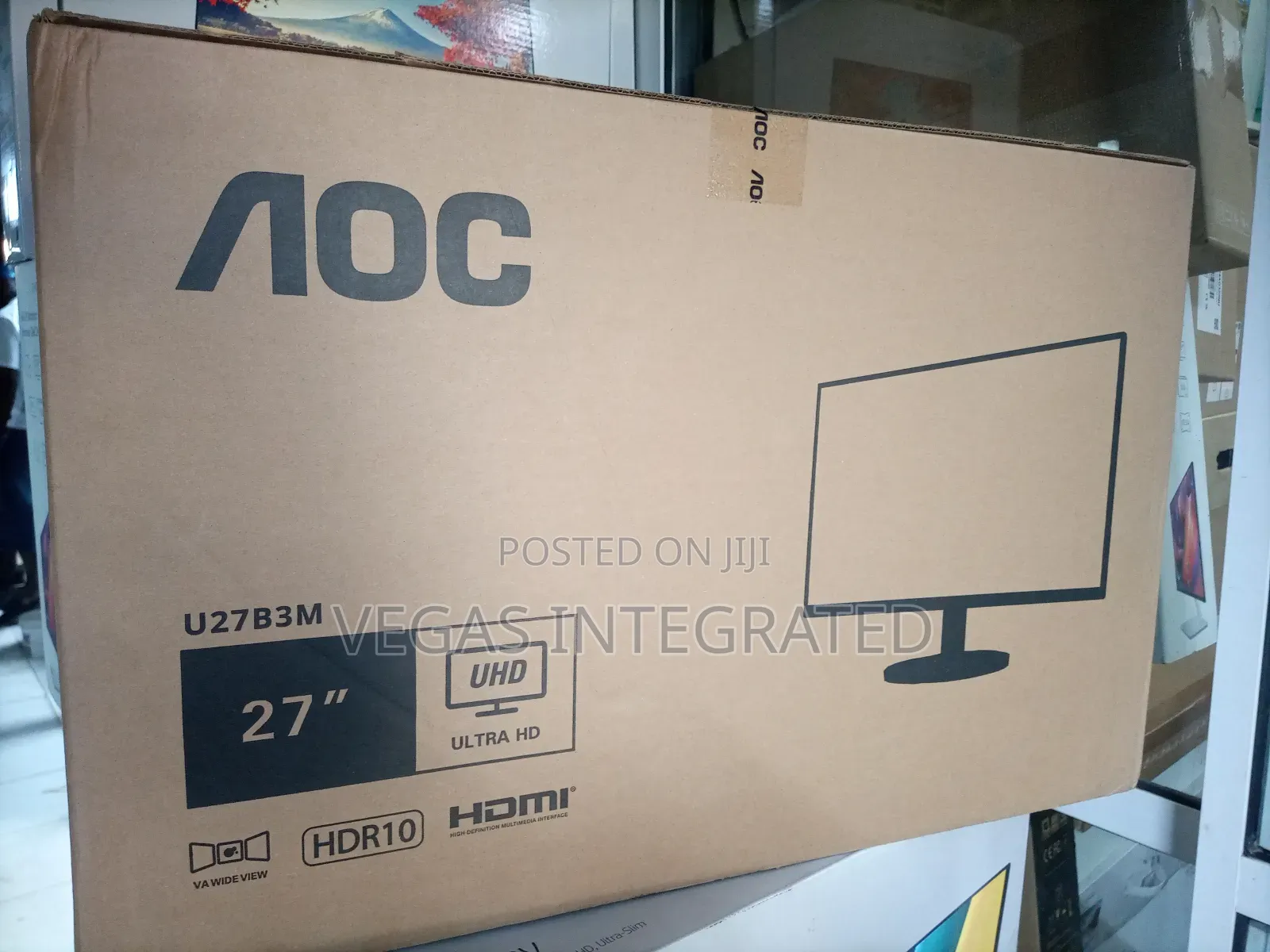 Aoc U27b3m 27 Inch 4k (Uhd) Monitor With Built In Speakers
