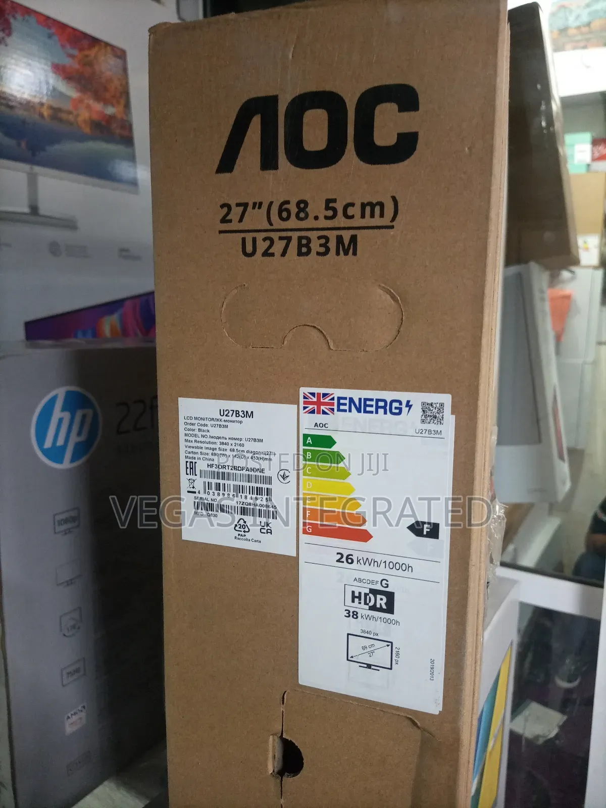 Aoc U27b3m 27 Inch 4k (Uhd) Monitor With Built In Speakers