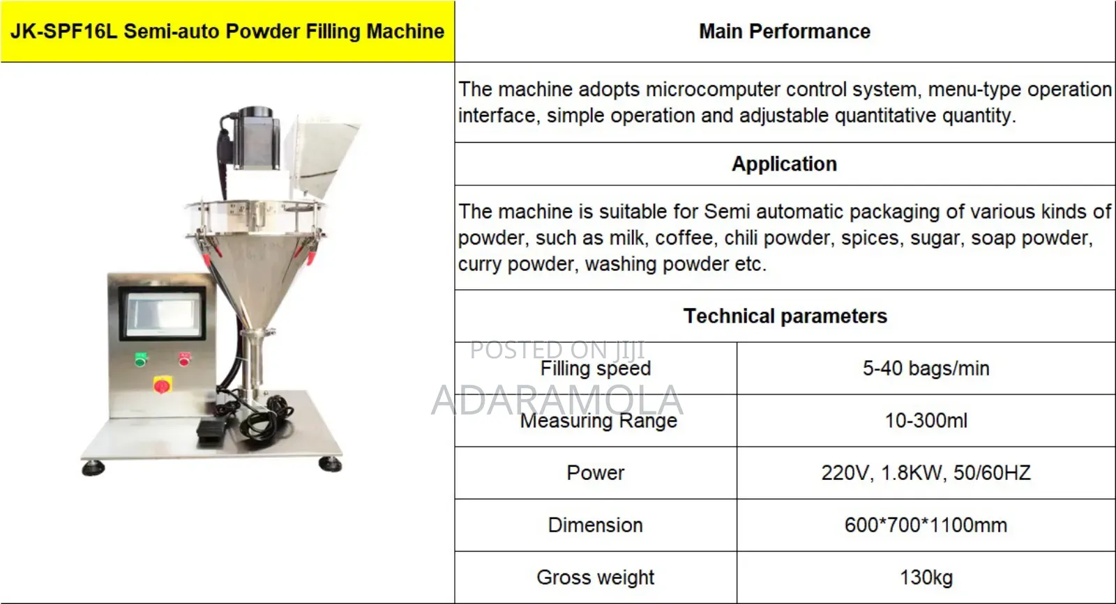 Manual Powder Packaging Machine