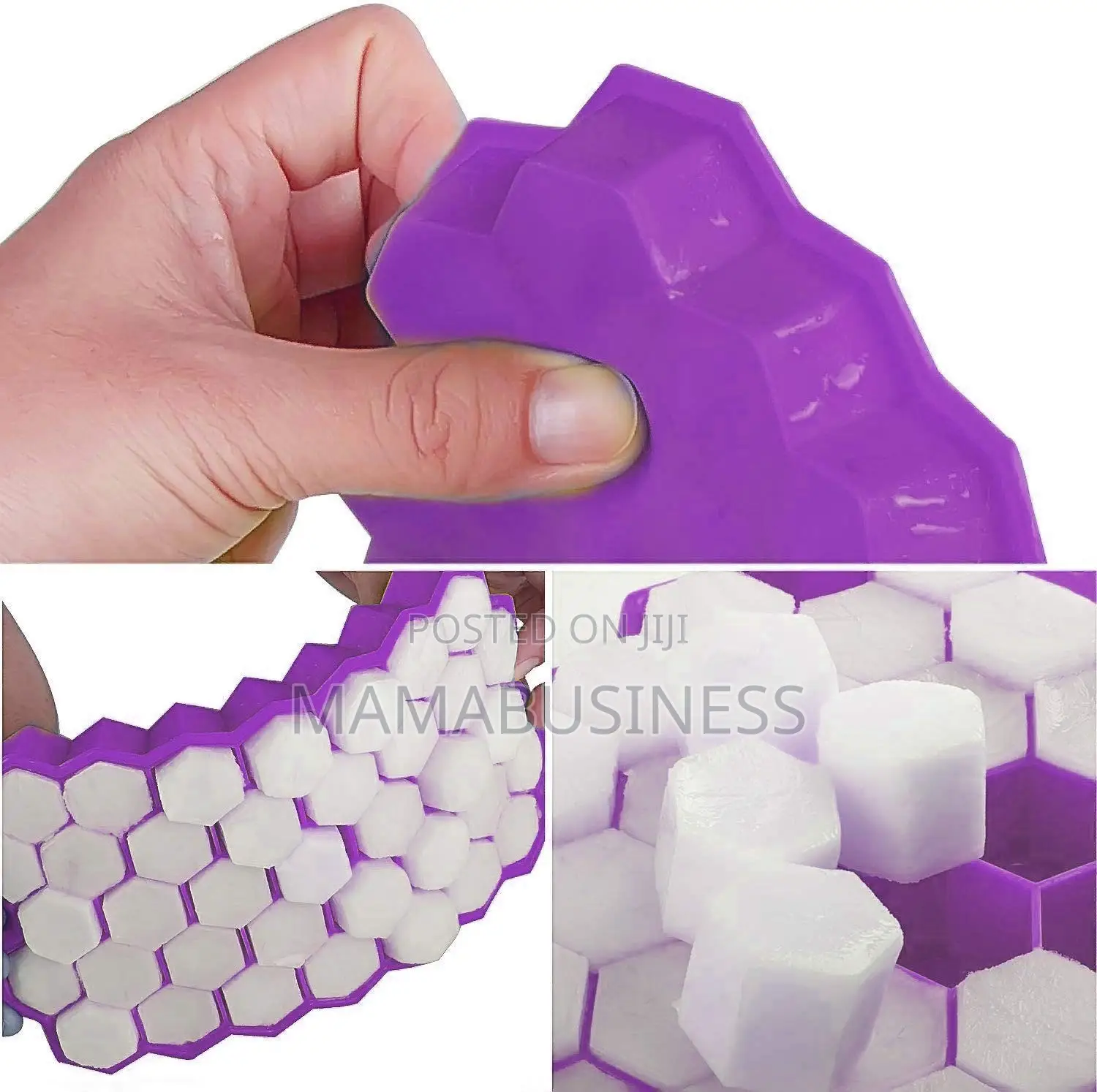 Ice Cube Trays Silicone Flexible 37 Ice Cube Mould (Purple)