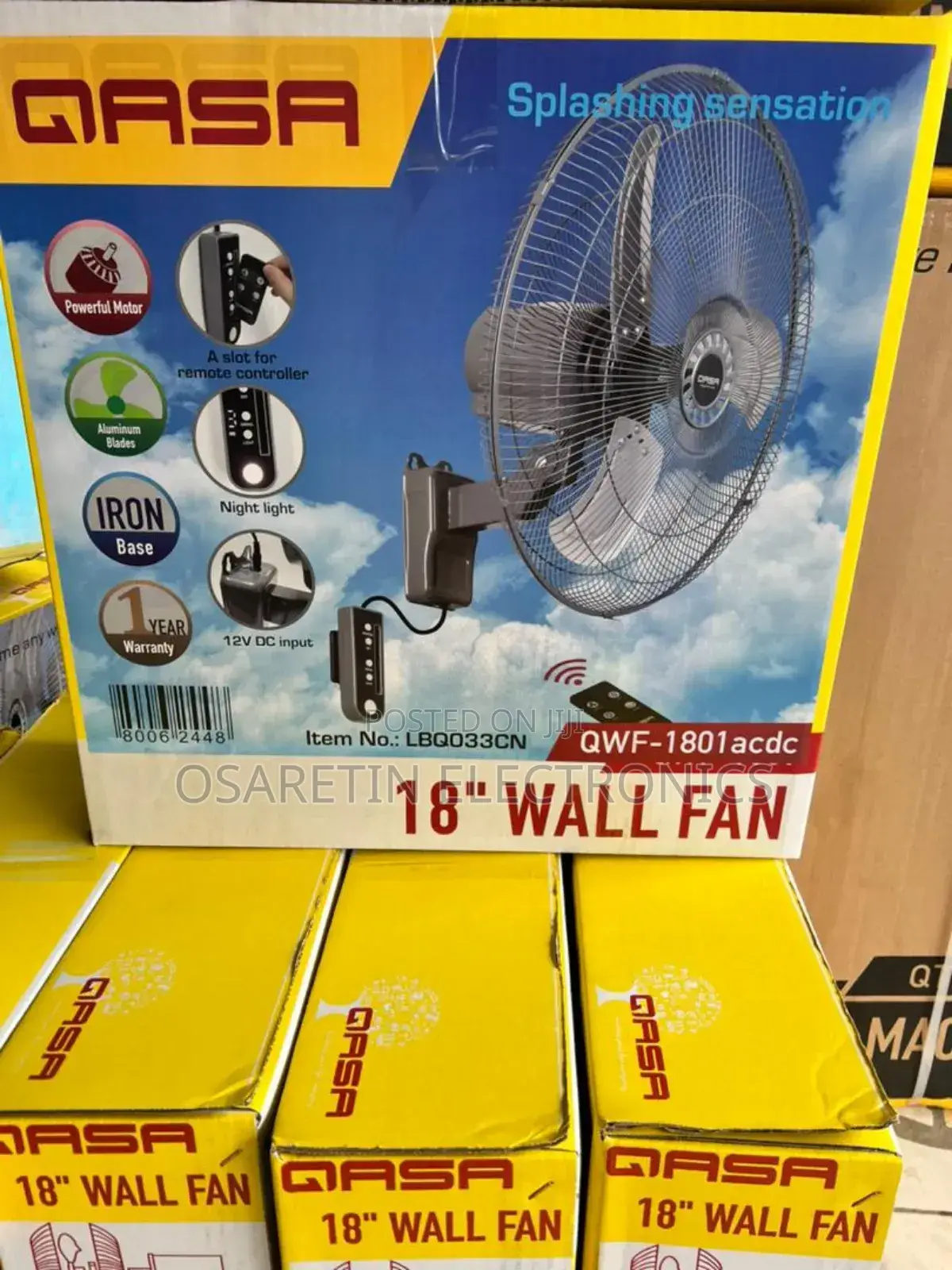 Qasa Ac/Dc Wall Fan 18 Inches