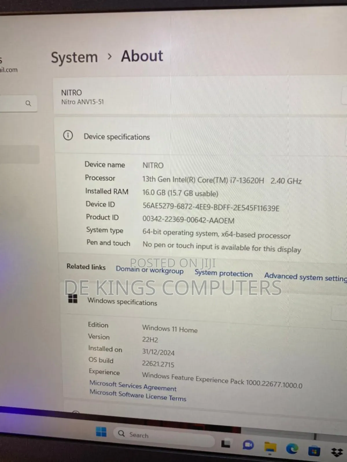 Laptop Acer Nitro 5 16GB Intel Core I7 SSD 512GB