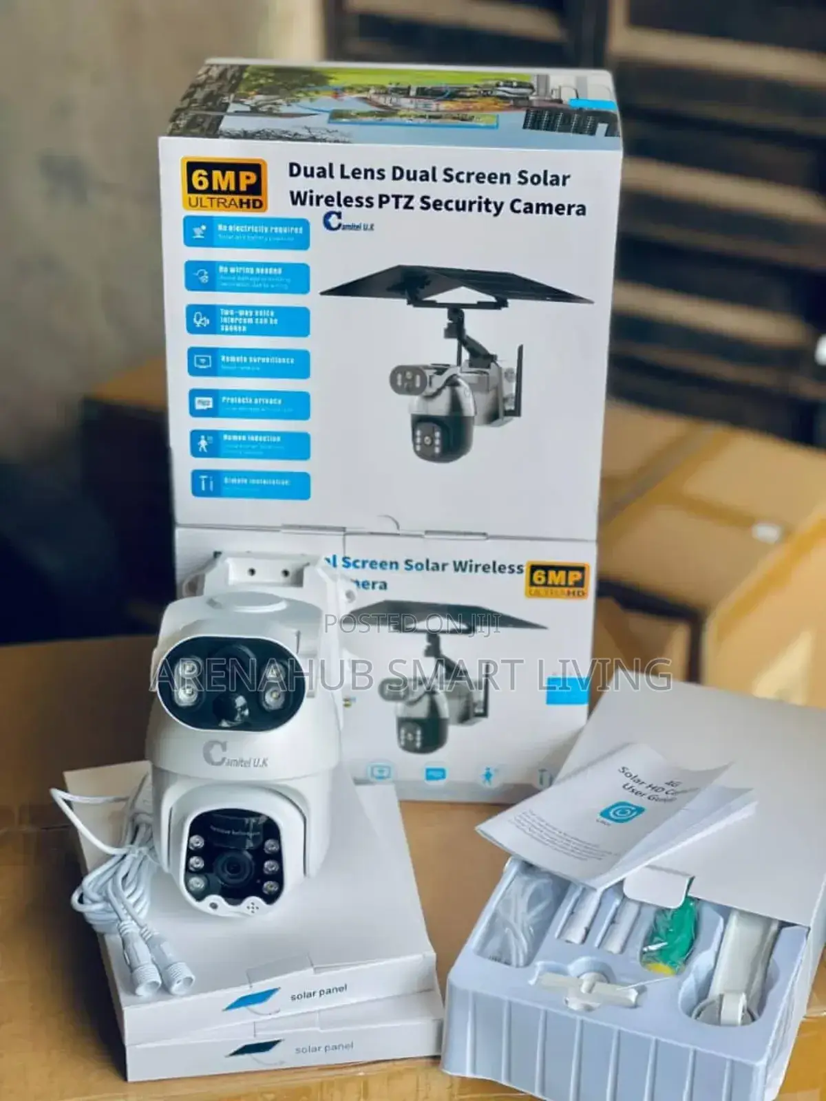 V380 Dual Lens PTZ Solar Powered Camera