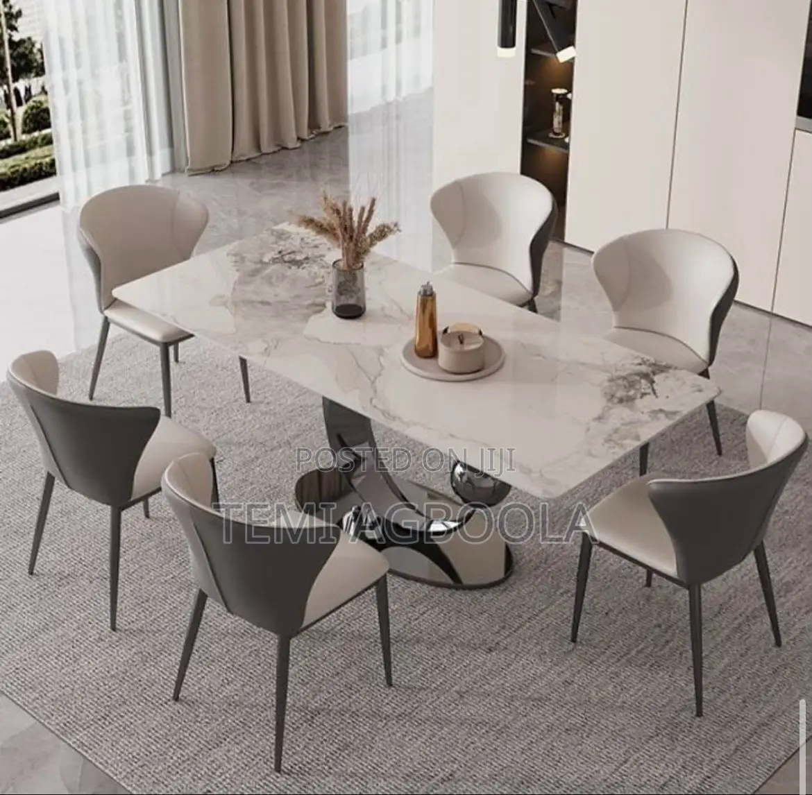 6seater With Marble Top Dinning Table