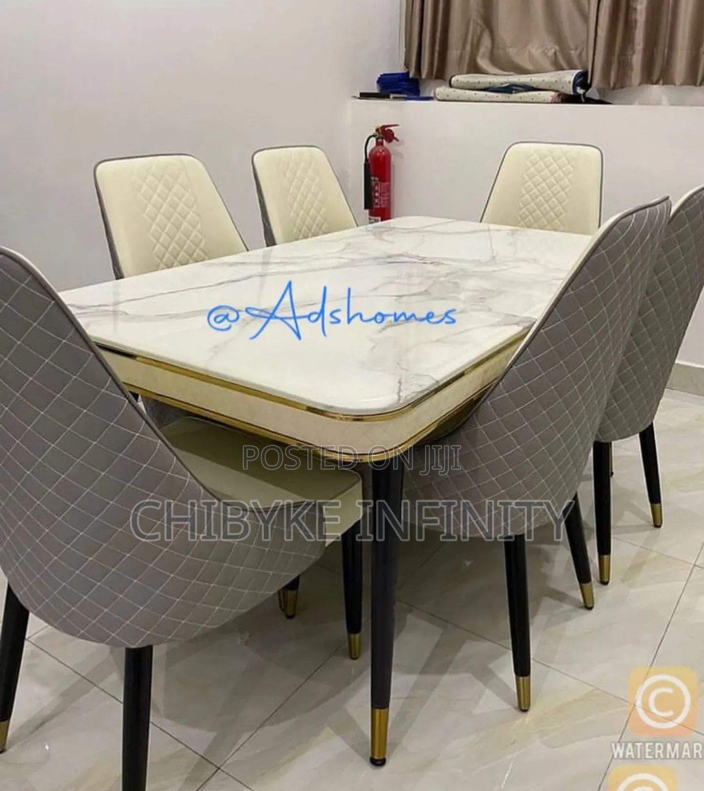 Quality Luxury Marble Dining Table With Six Chairs