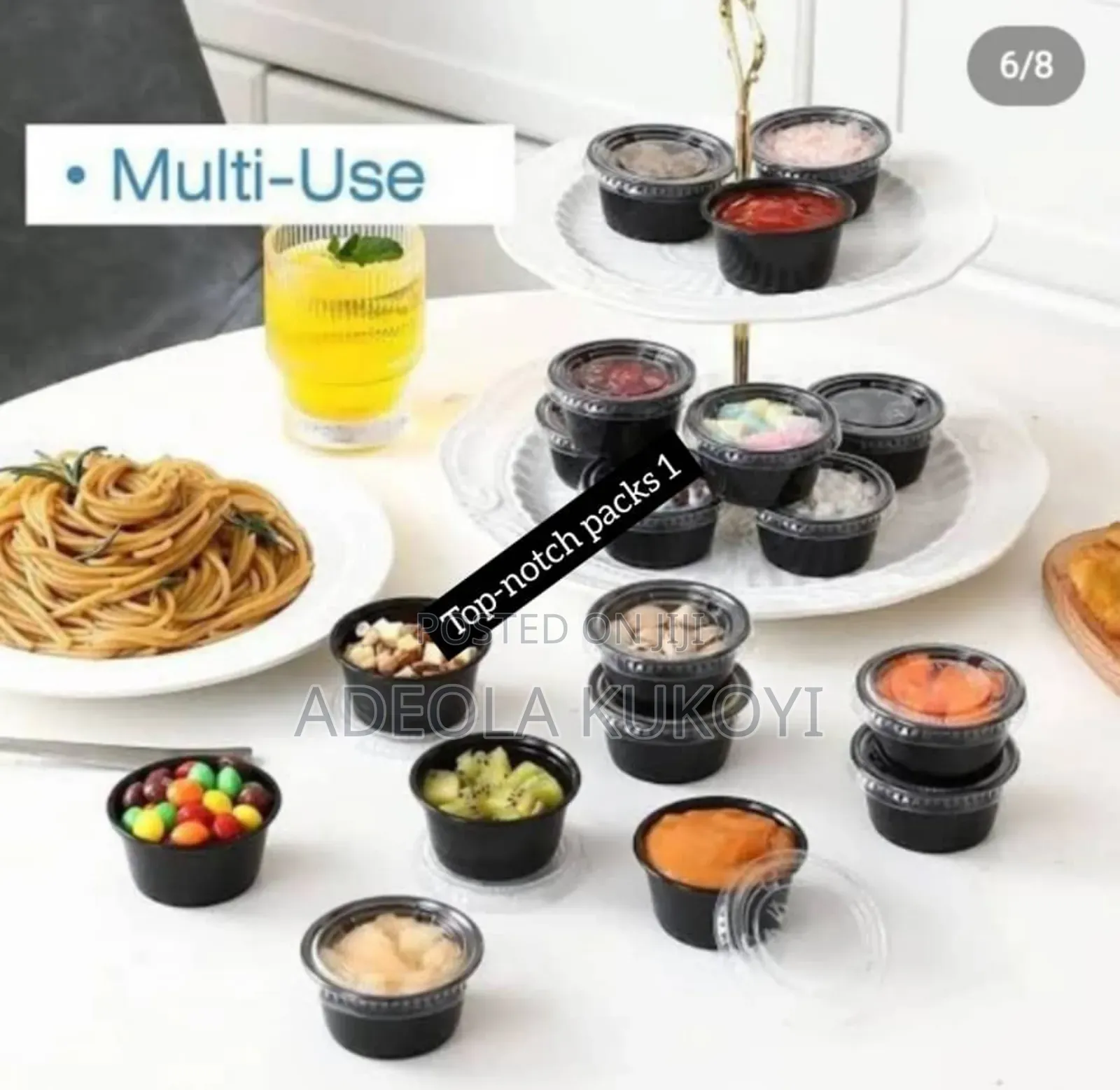 10 Packs of Black or Transparent 2oz Sauce Cup