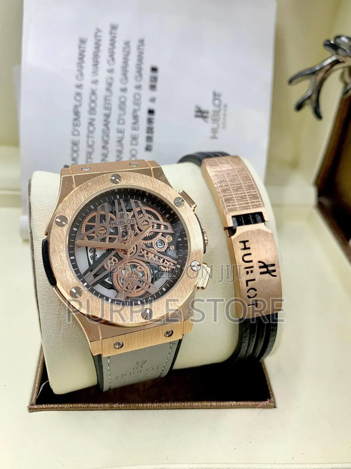 Hublot Leather_watch, Leather_bracelet Set
