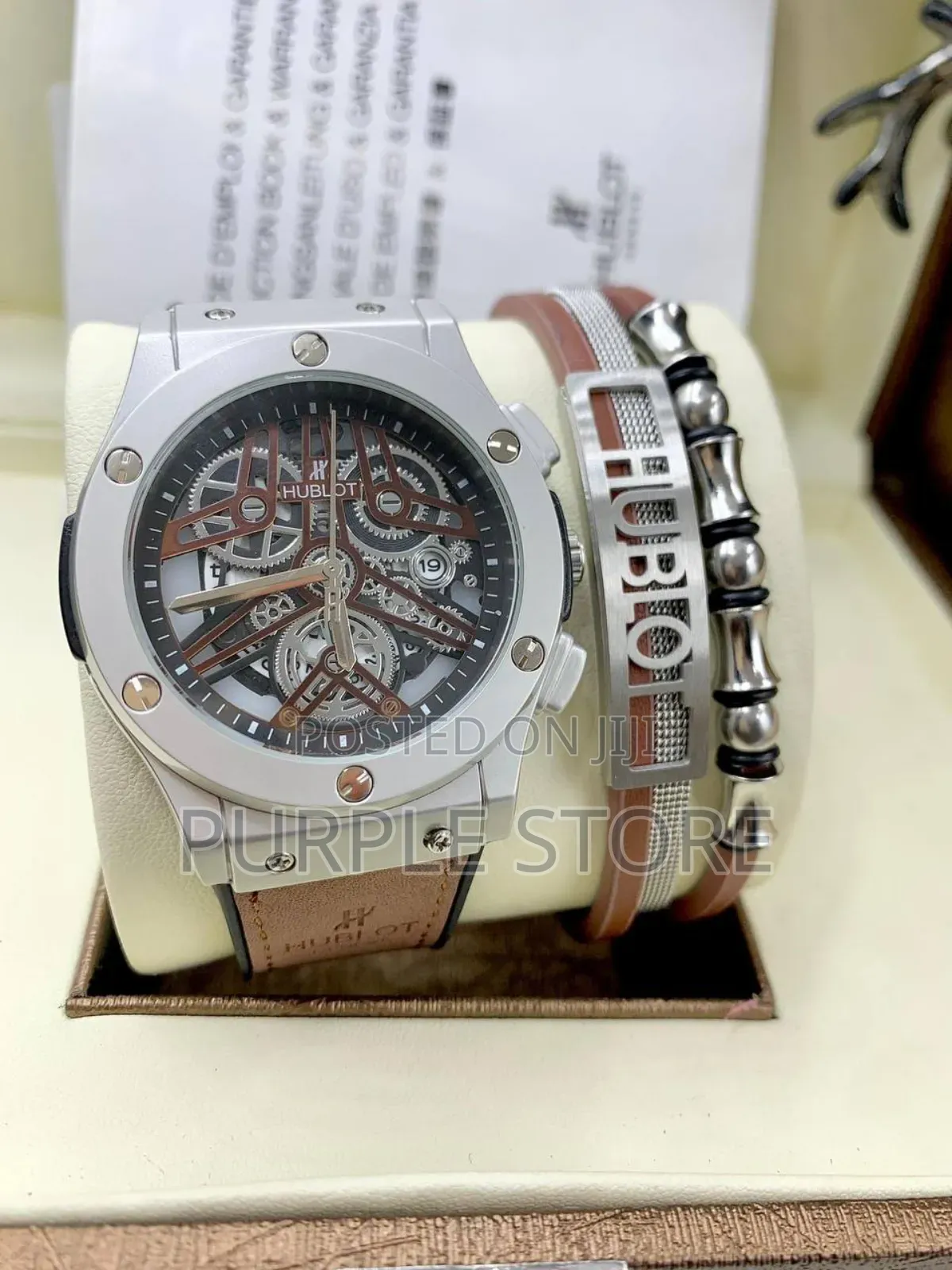 Hublot Leather_watch, Leather_bracelet Set