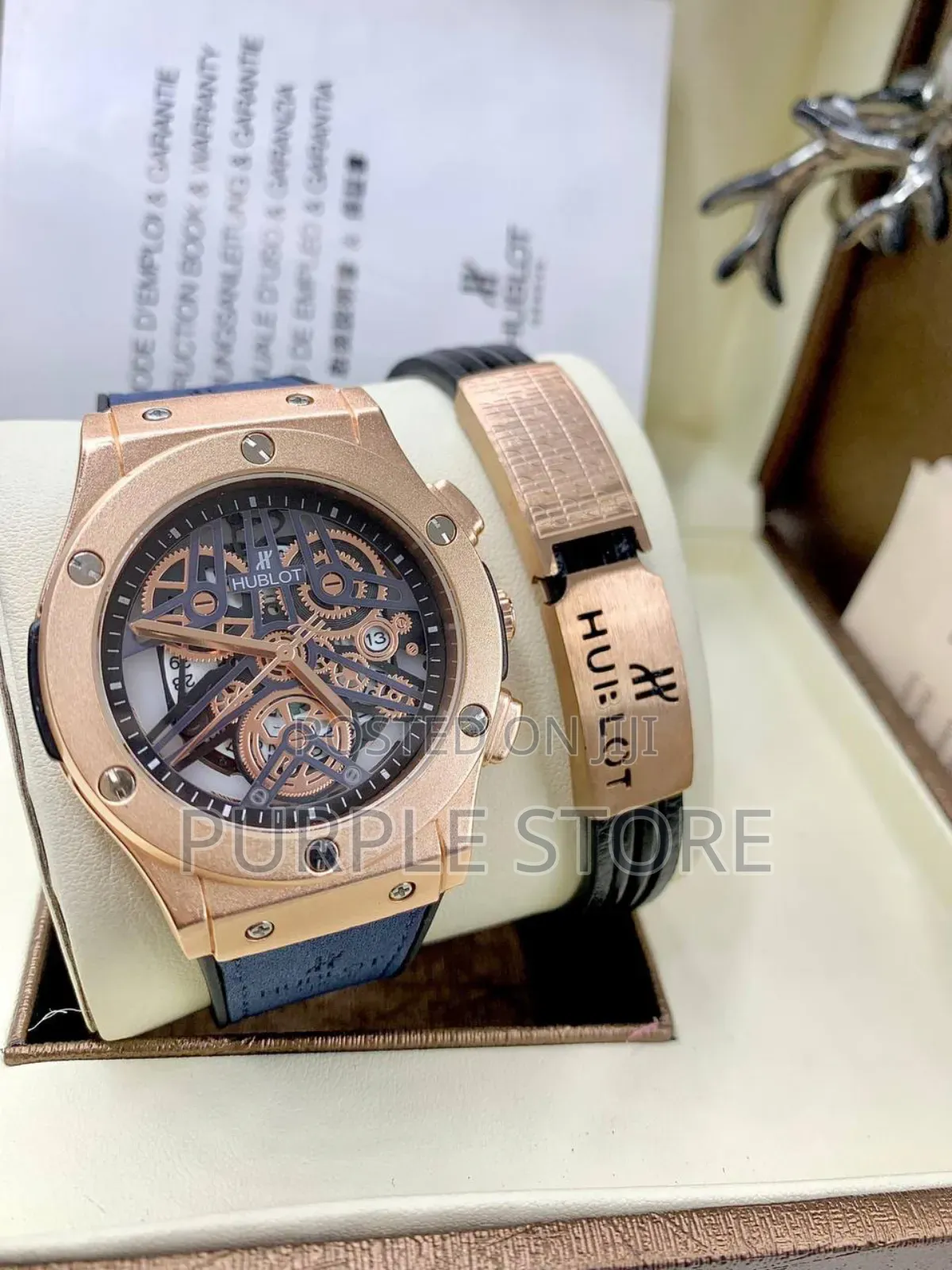 Hublot Leather_watch, Leather_bracelet Set
