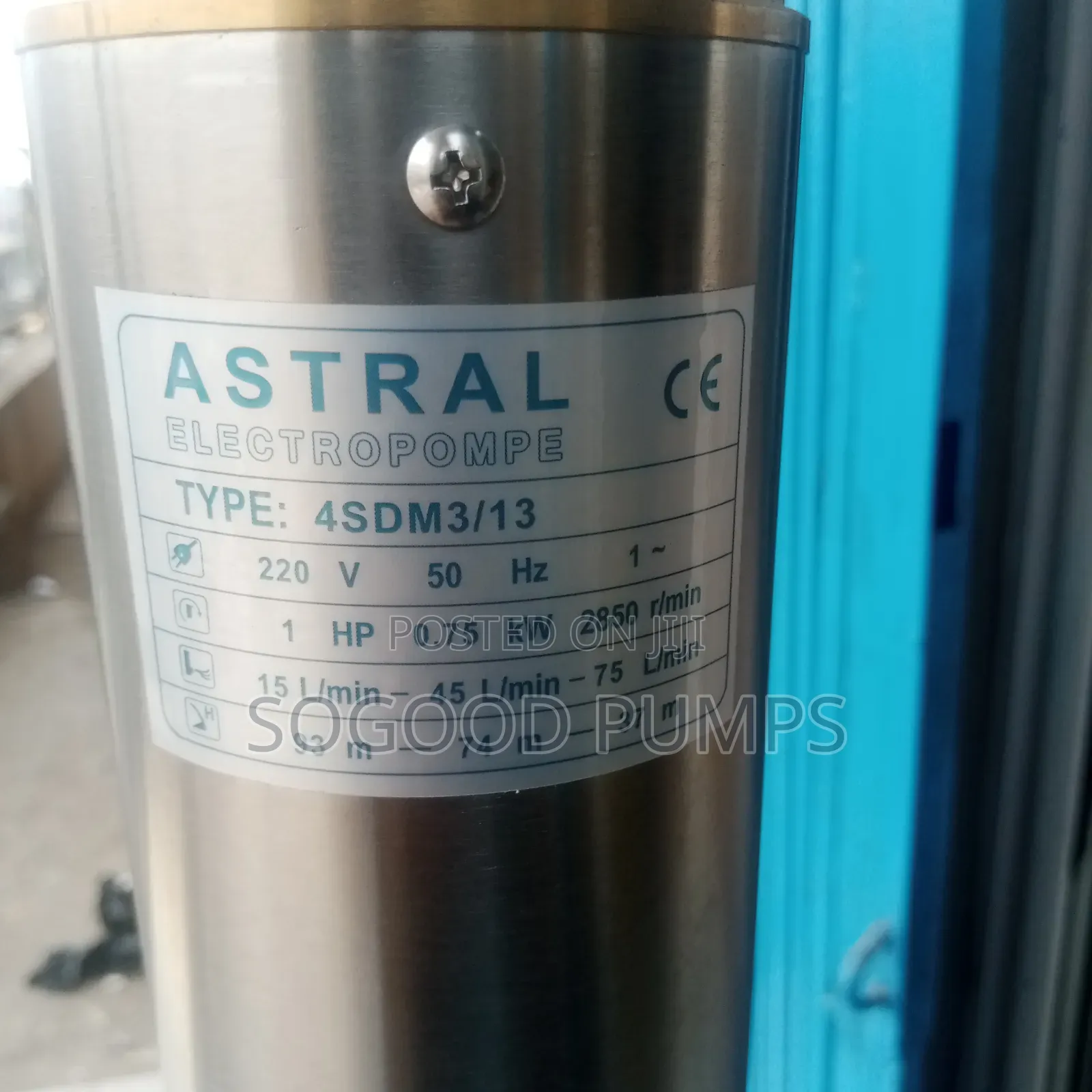 Astral Submersible Pump Type 0.75kw/1hp