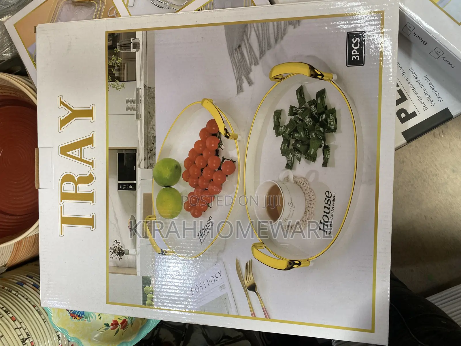 Luxury Gold Rim Transparent Tray