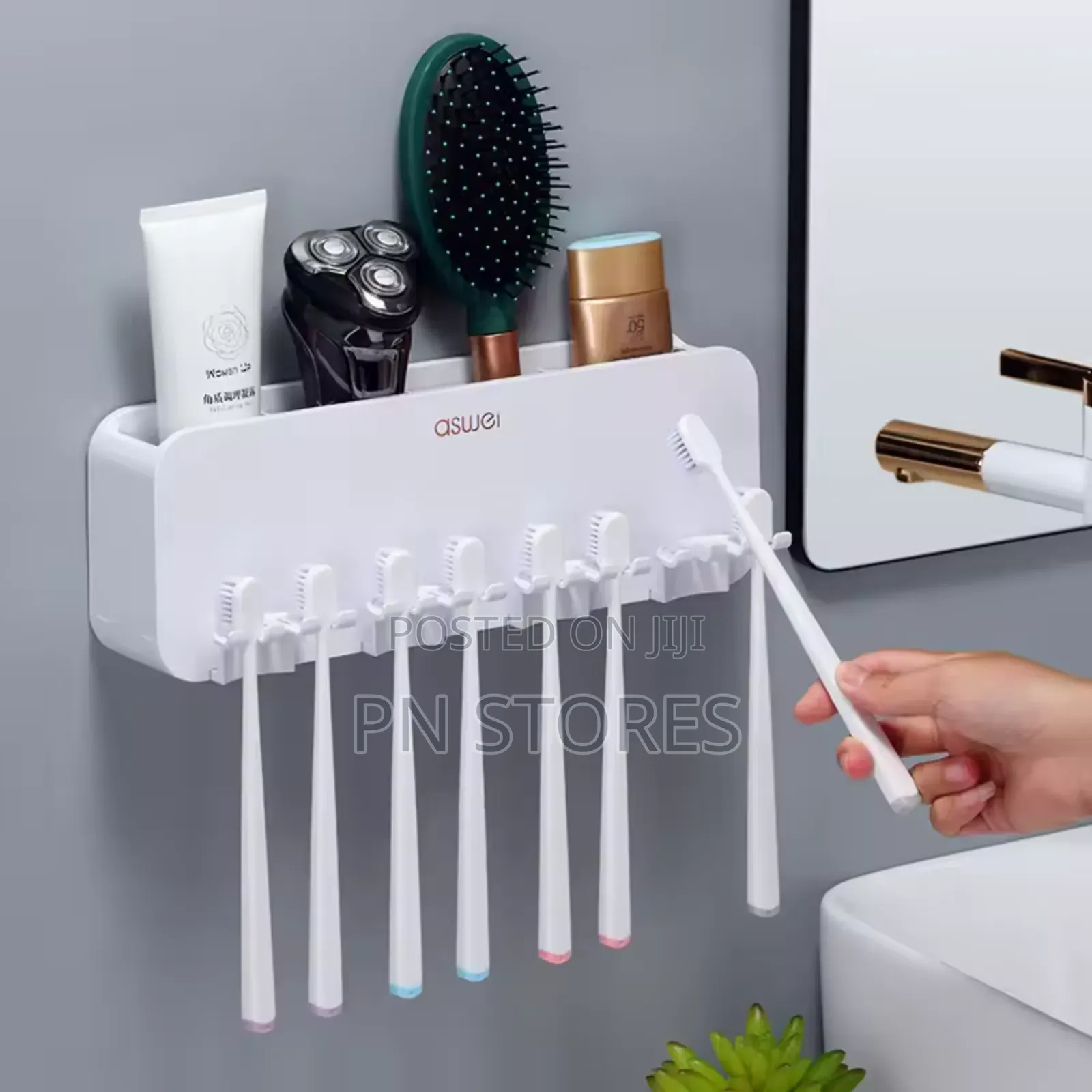 Hanging Toothbrush Holder With Wash Cups
